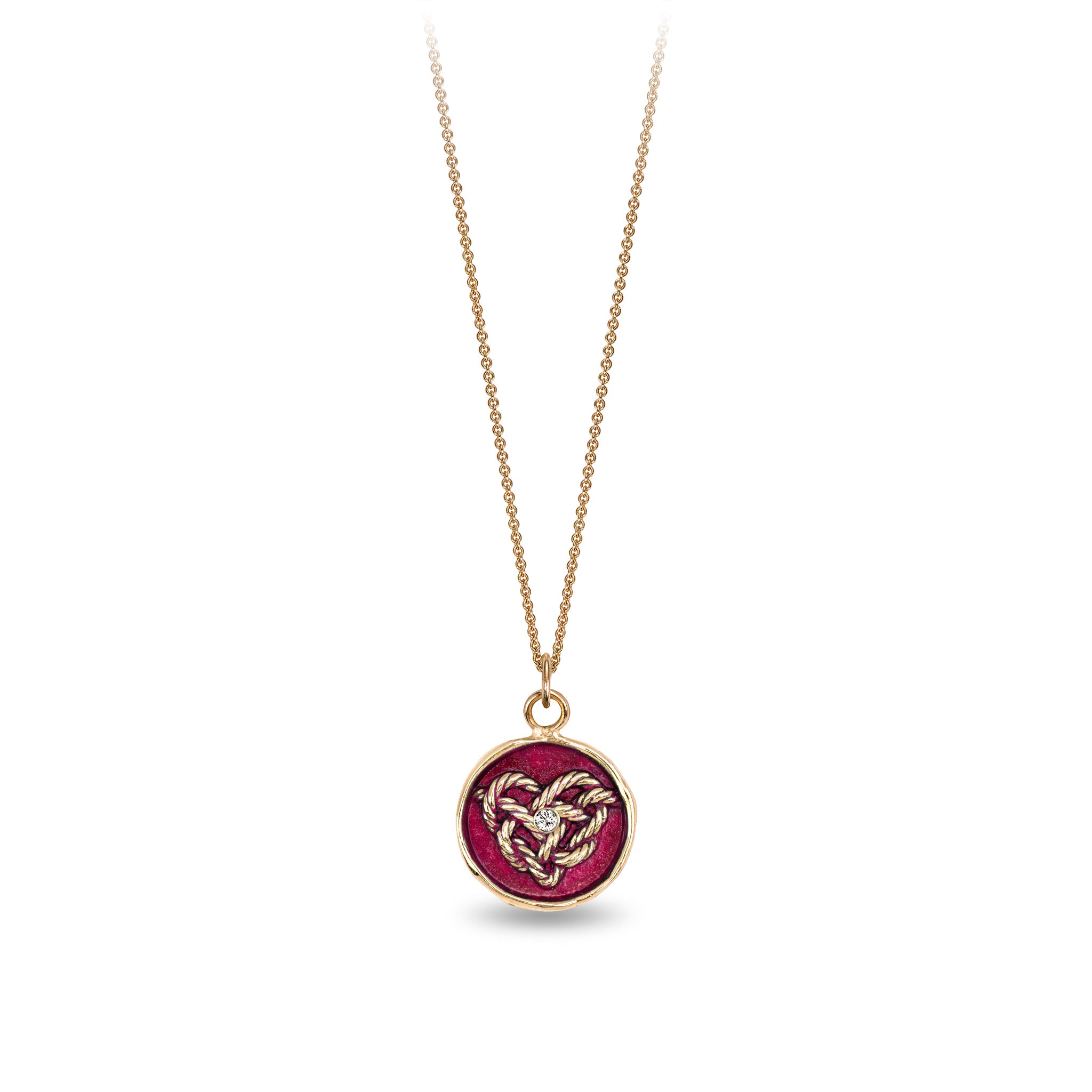 Love Knot 14K Gold Diamond Set Talisman - True Colors