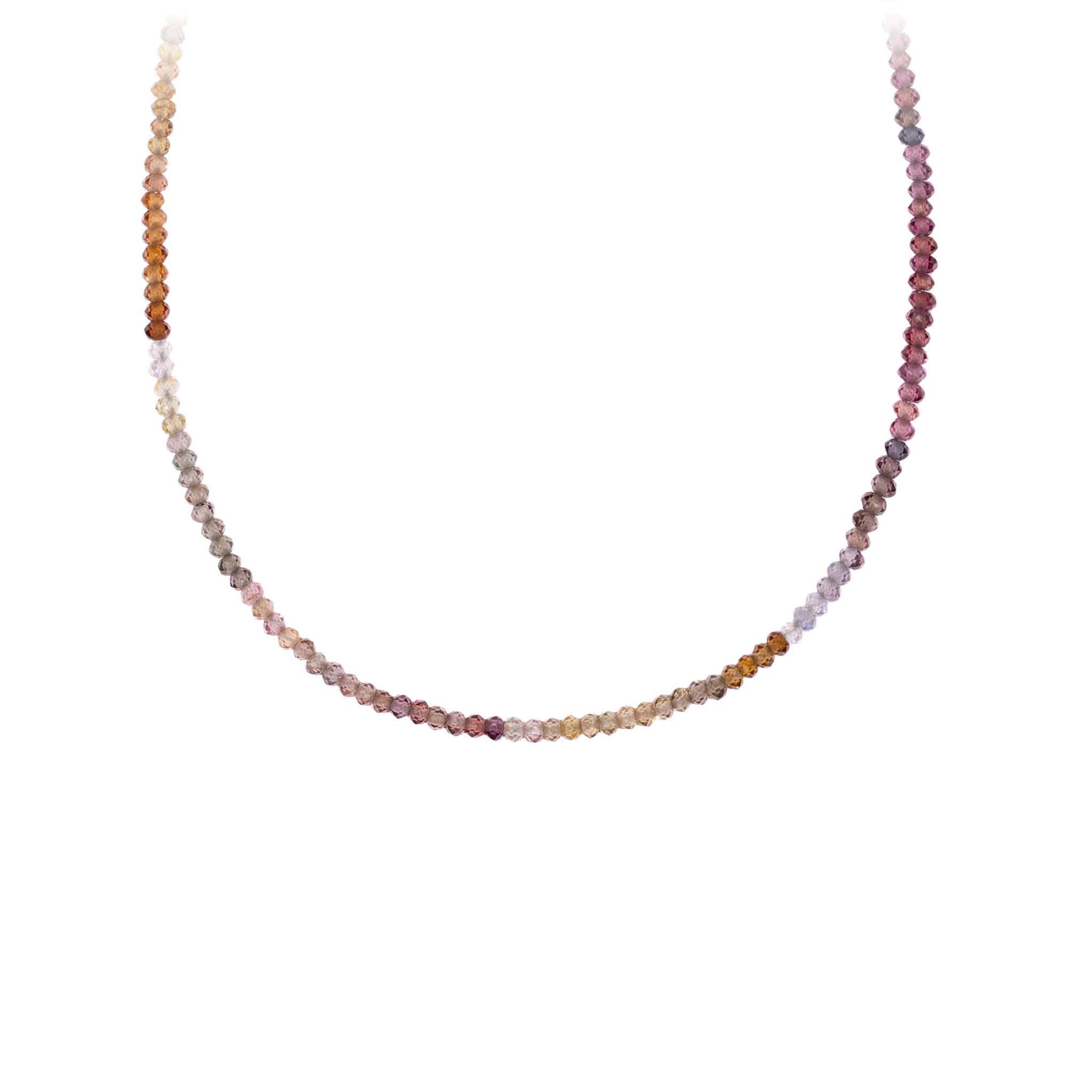 Multicolour Sapphire 14K Gold Faceted Stone Choker