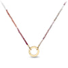 Multicolour Sapphire 14K Gold Faceted Stone Choker with Talisman Clip