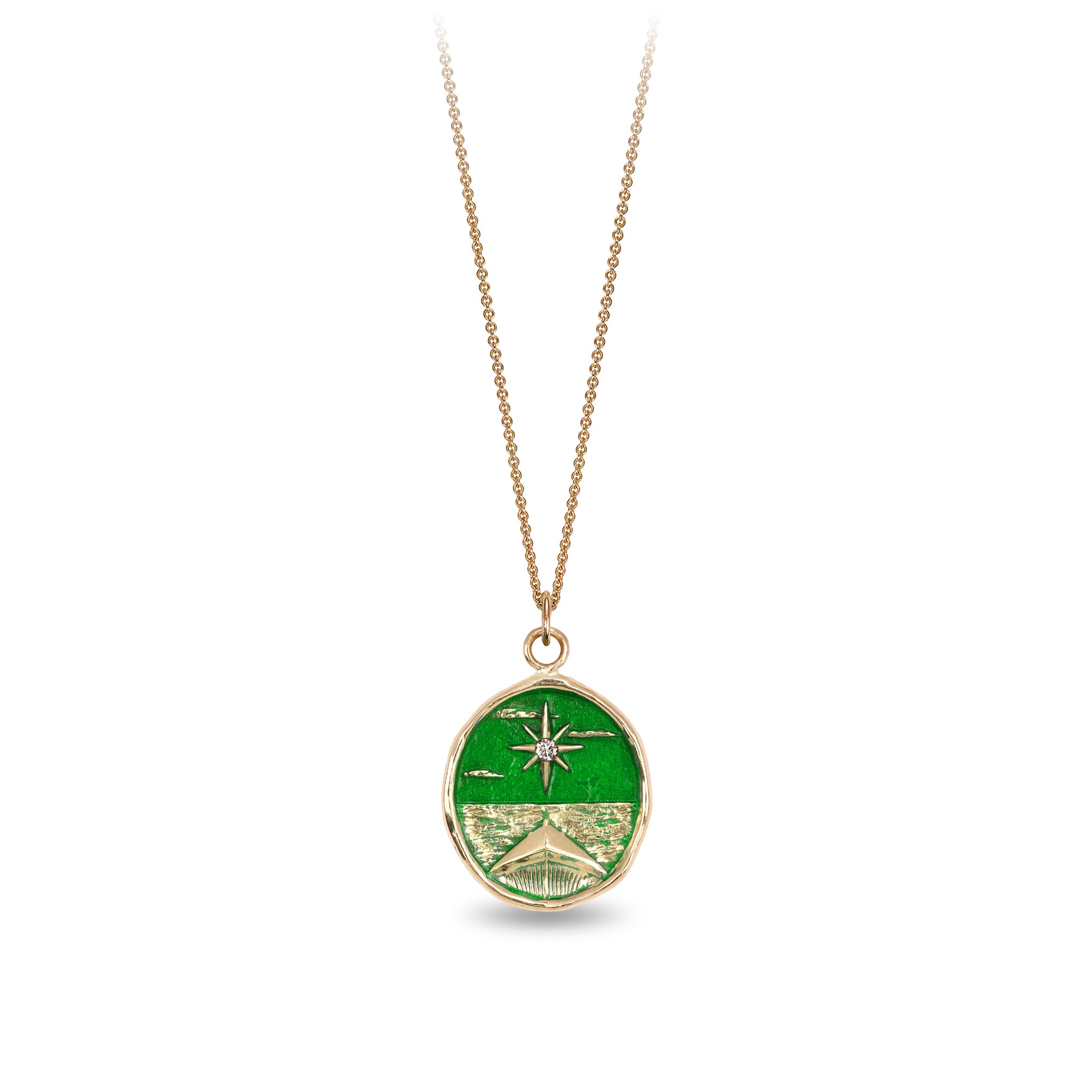 North Star 14K Gold Diamond Set Talisman - True Colors