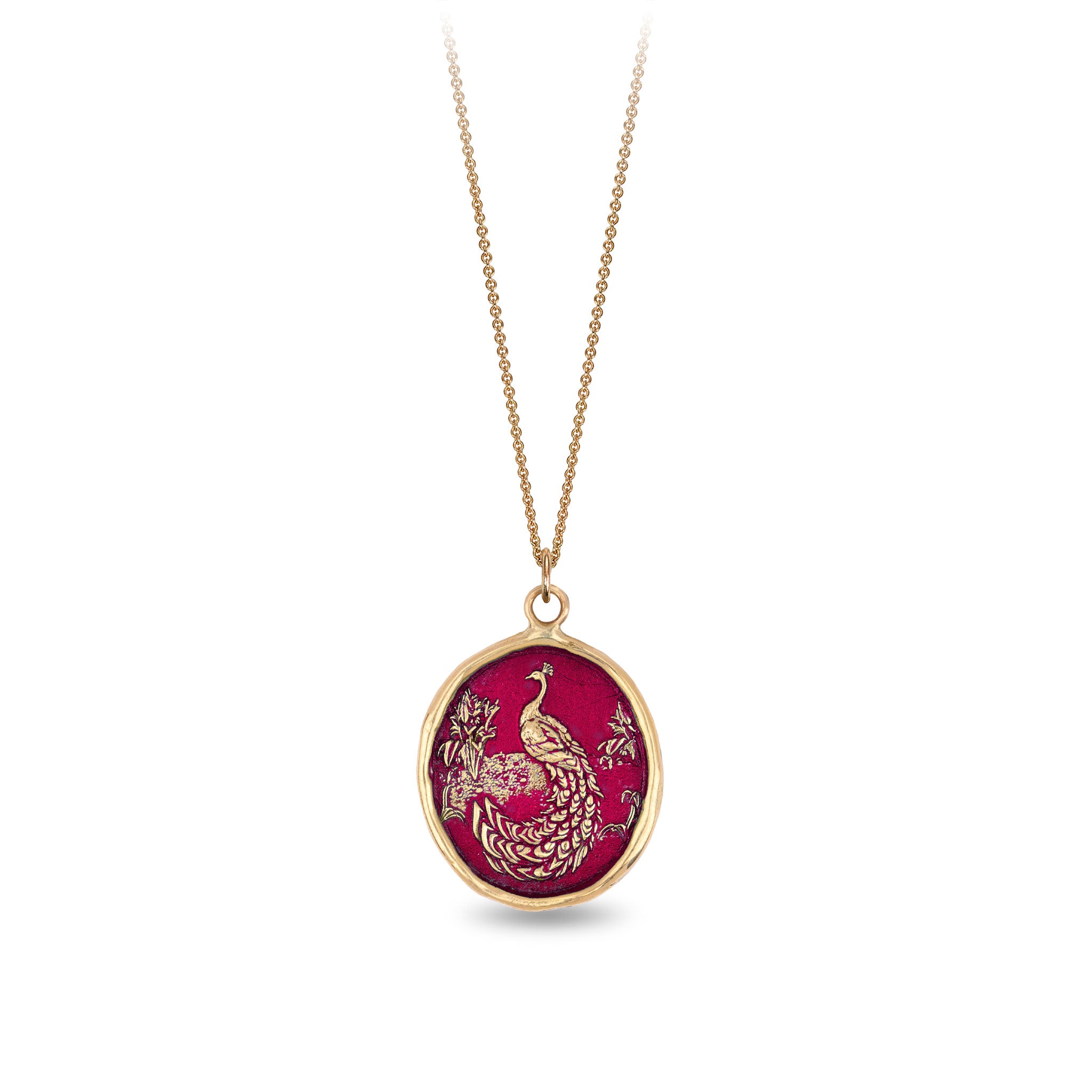 Peacock 14K Gold Talisman - True Colors