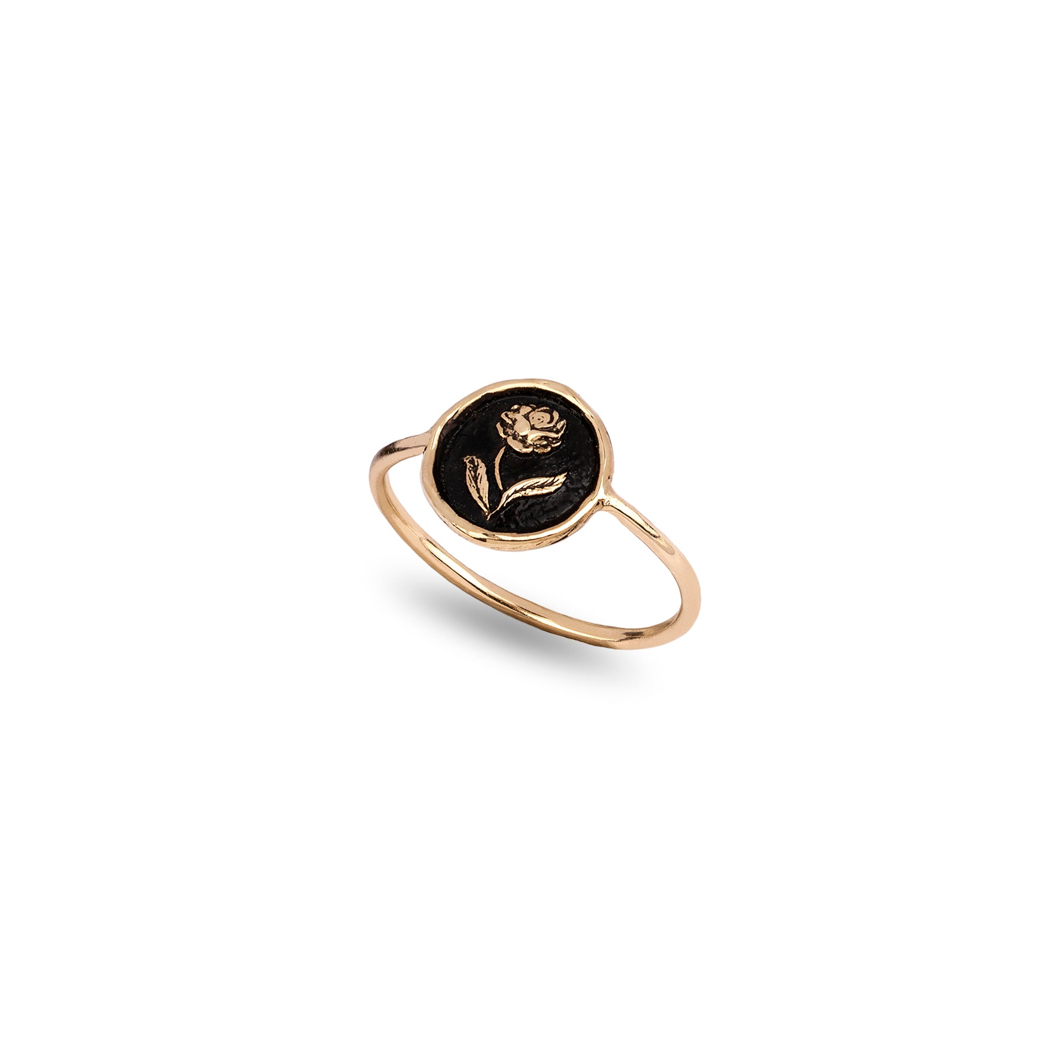 Rose 14K Gold Mini Talisman Ring