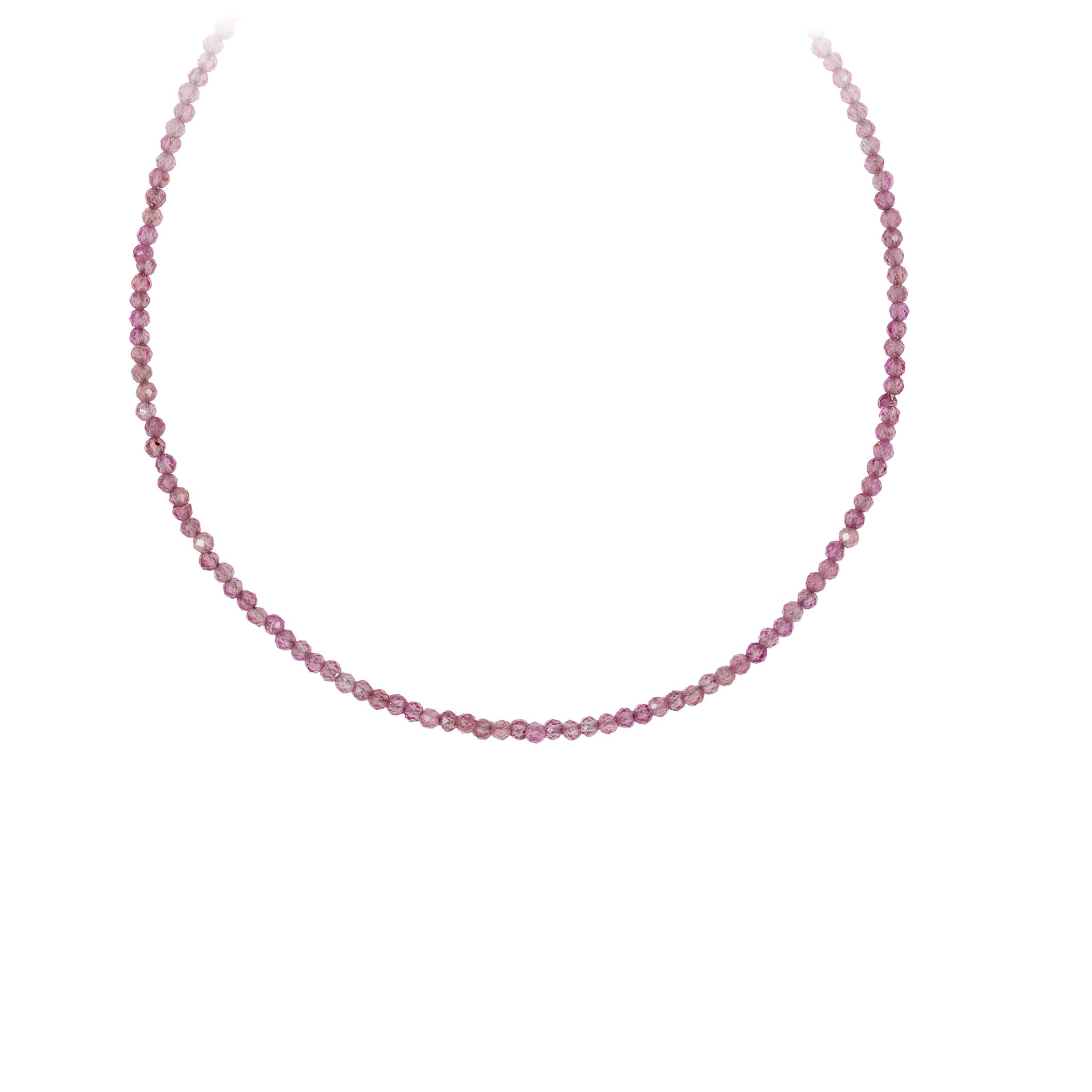 Ruby 14K Gold Faceted Stone Choker with Talisman Clip