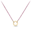 Ruby 14K Gold Faceted Stone Choker with Talisman Clip