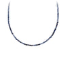 Blue Sapphire 14K Gold Faceted Stone Choker with Talisman Clip