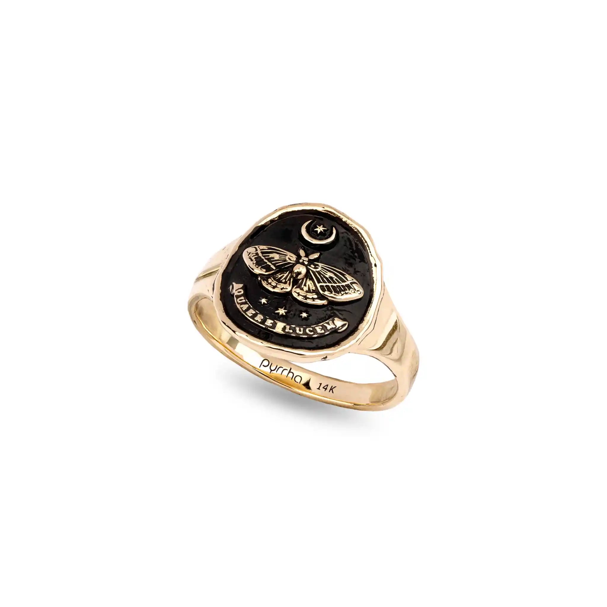 Seek the Light 14K Gold Cigar Band Ring
