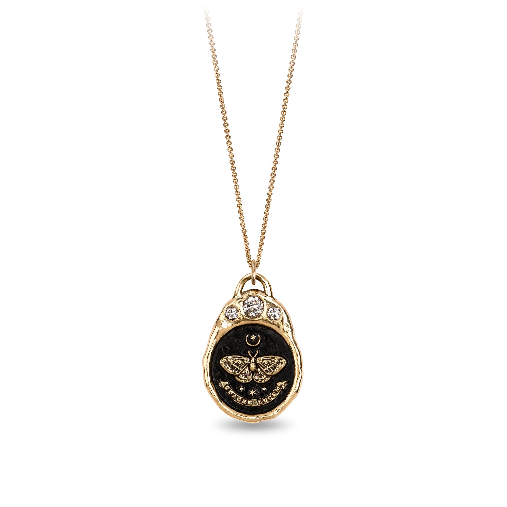 Seek the Light 14K Gold Diamond Crown Talisman