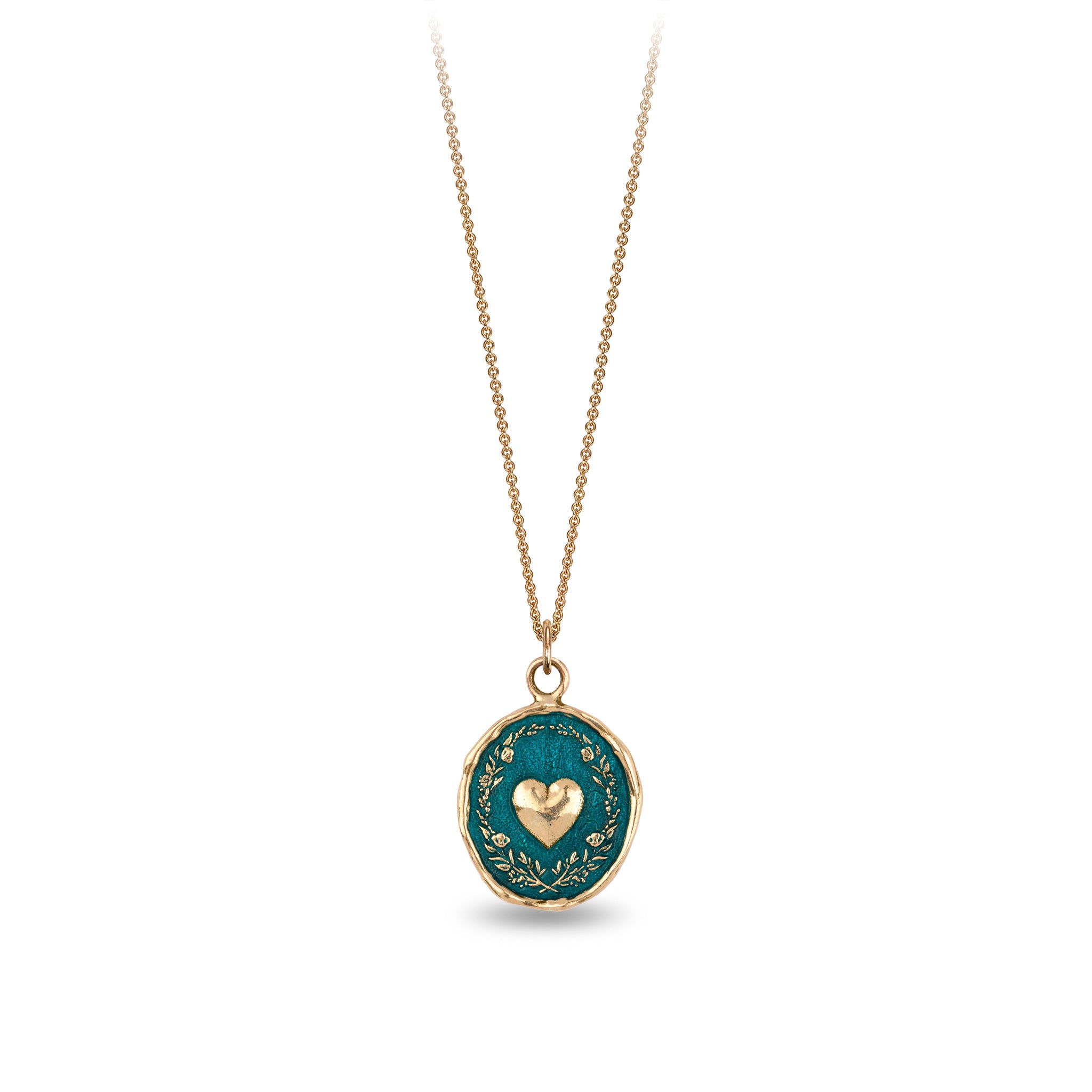 Self-Love 14K Gold Talisman True Colors Mediterranean Blue NO CHAIN
