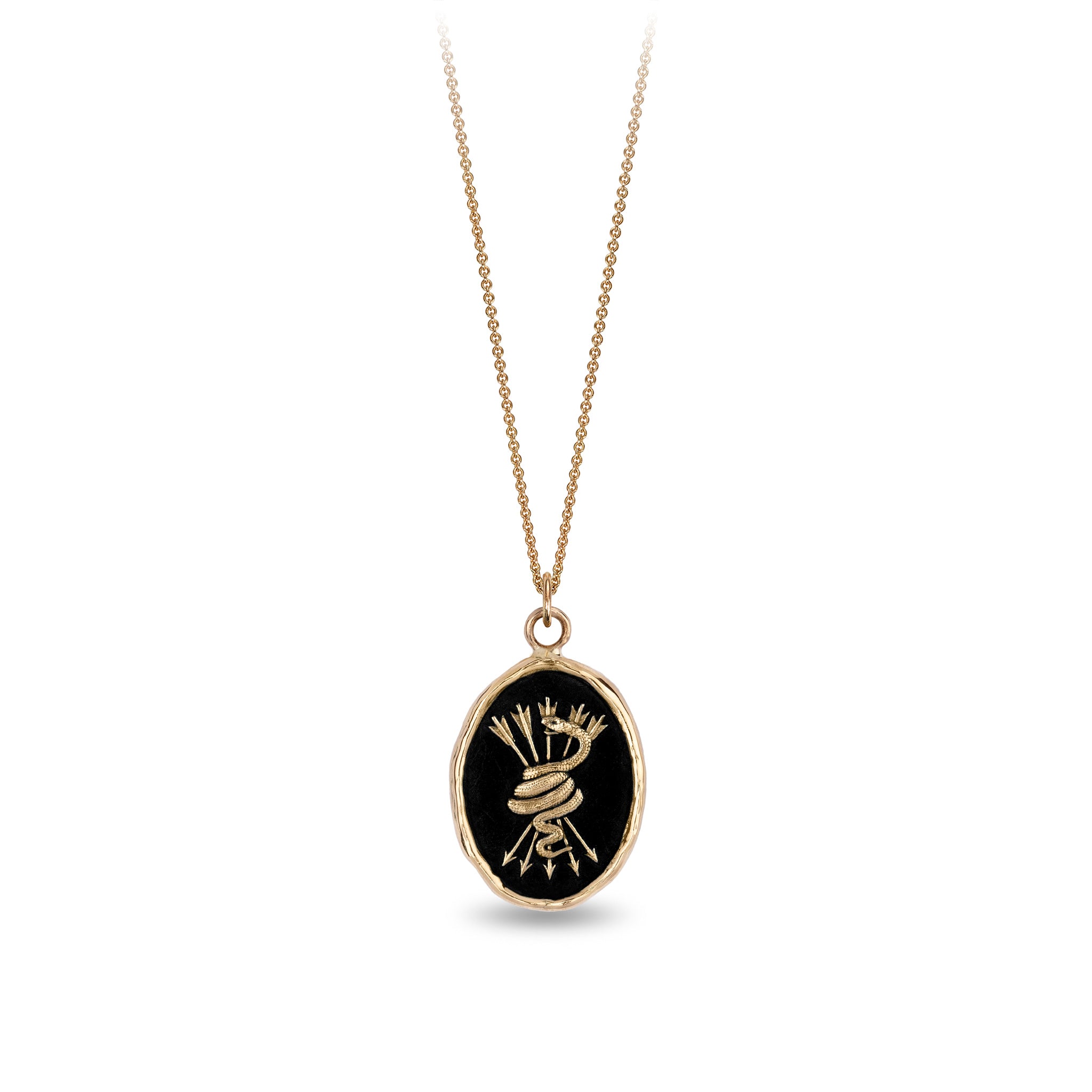 Snake & Arrows 14K Gold Talisman