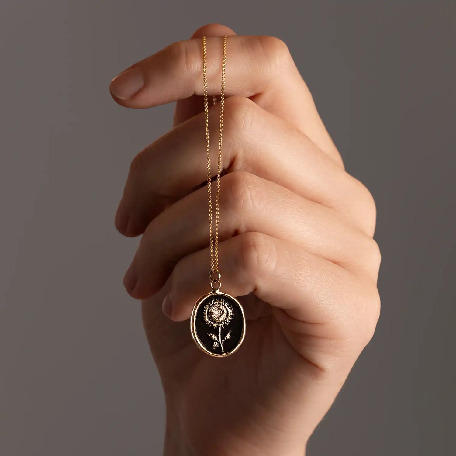 Sunflower 14K Gold Talisman