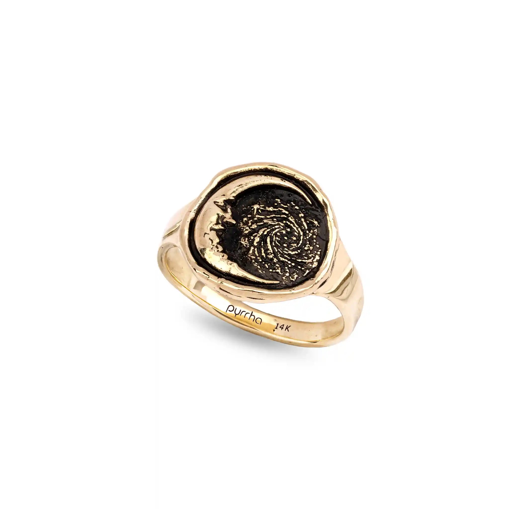 Trust the Universe 14K Gold Cigar Band Ring
