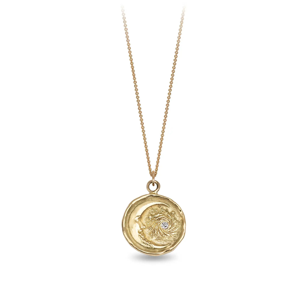 Trust the Universe 14K Gold Diamond Set Talisman - Unveiled