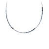 Variegated Teal Sapphire 14K Gold Faceted Stone Choker with Talisman Clip
