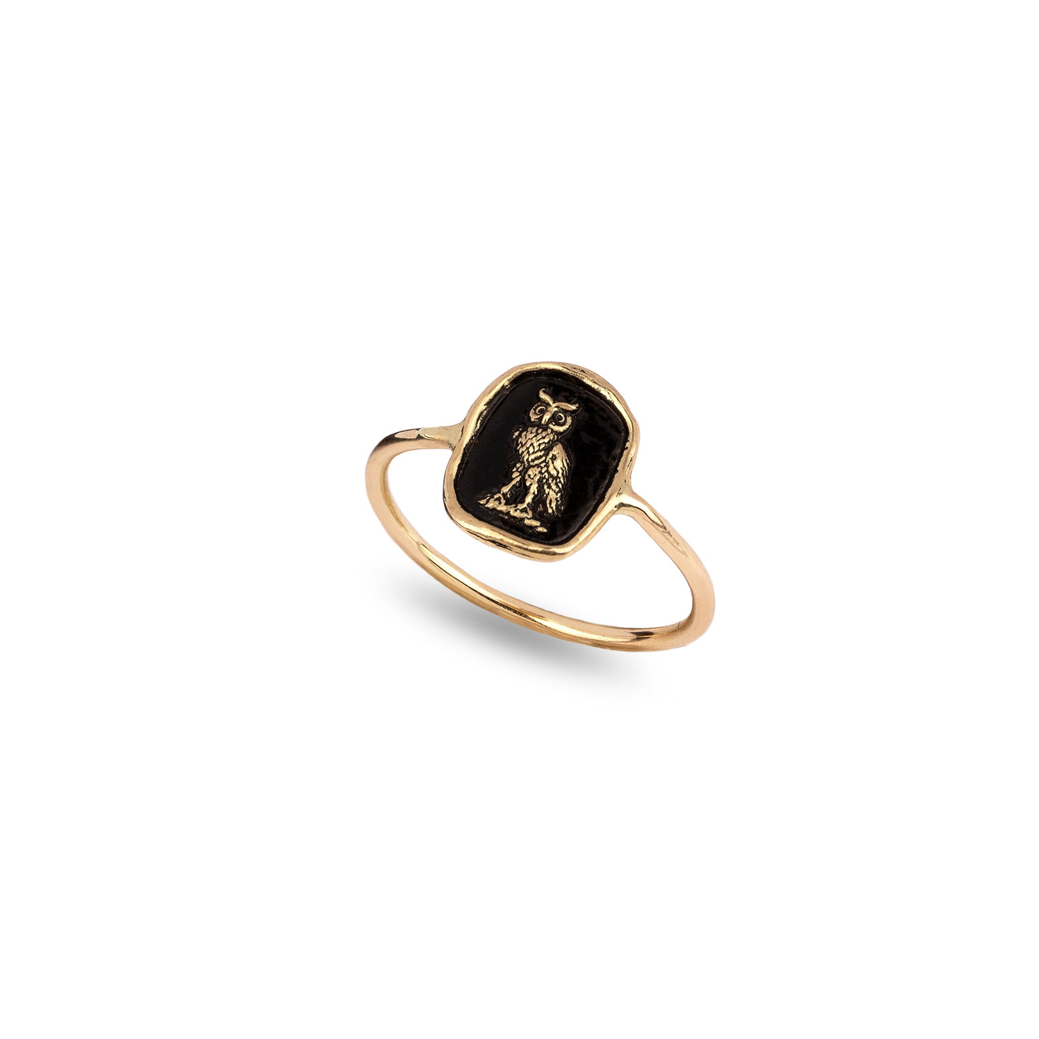 Watch Over Me 14K Gold Mini Talisman Ring