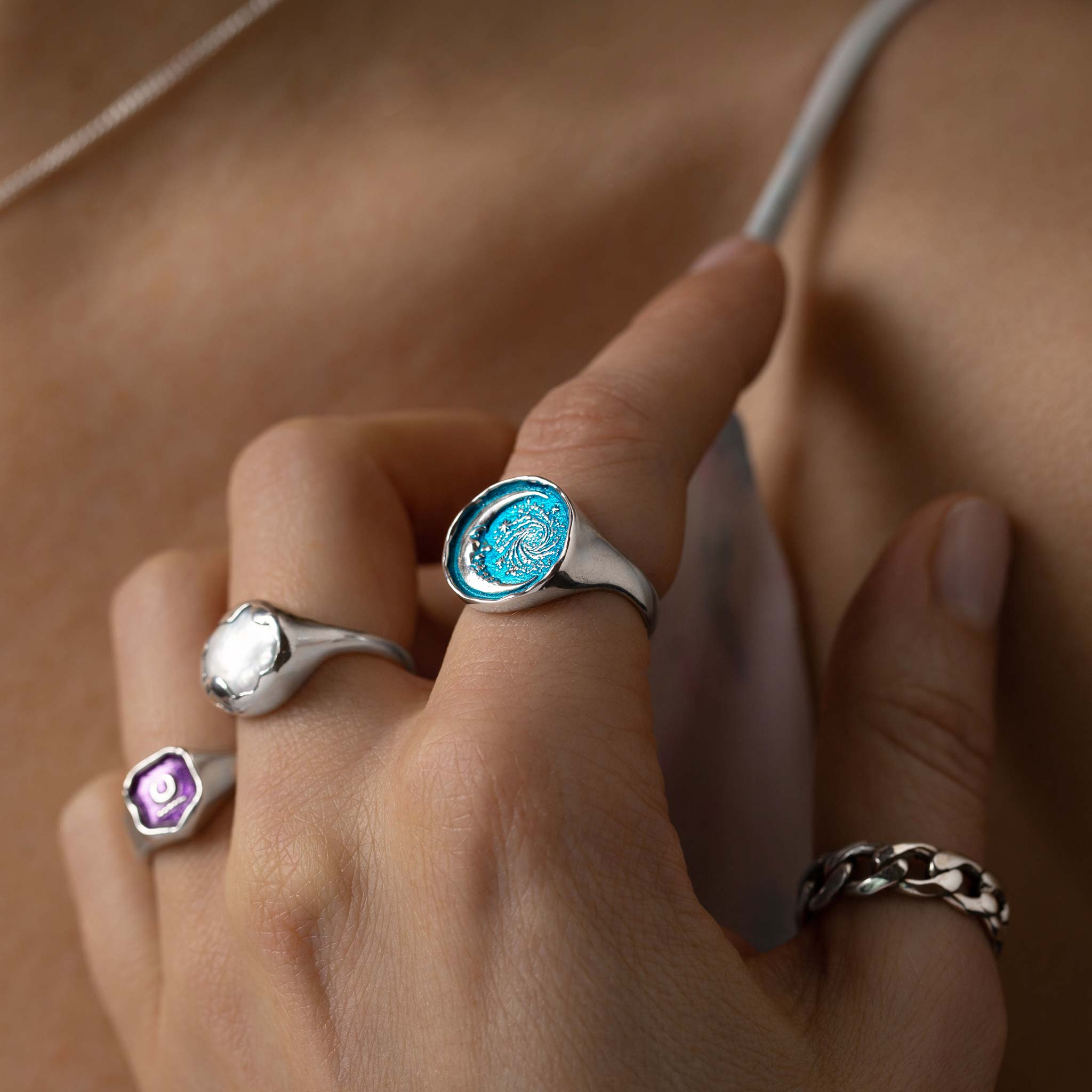 Free Spirited Signet Ring - Capri Blue