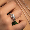 Small Puffed Heart Diamond Set Talisman Ring