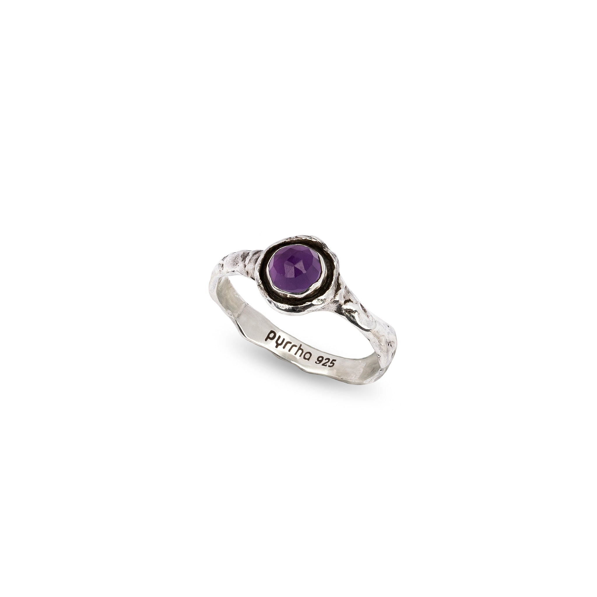 Amethyst Small Faceted Stone Talisman Ring