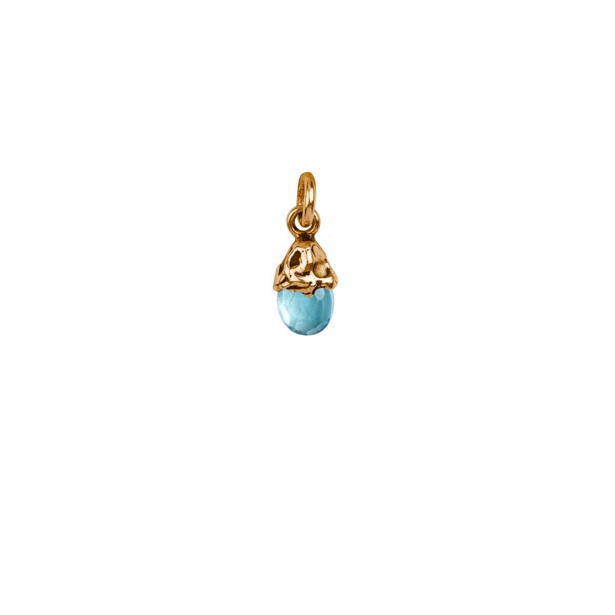 A bronze capped attraction charm with a semi precious Apatite stone representing Family.