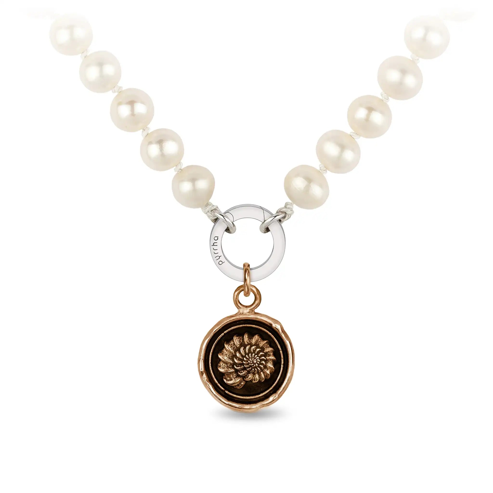 Becoming Knotted Freshwater Pearl Necklace - Bronze