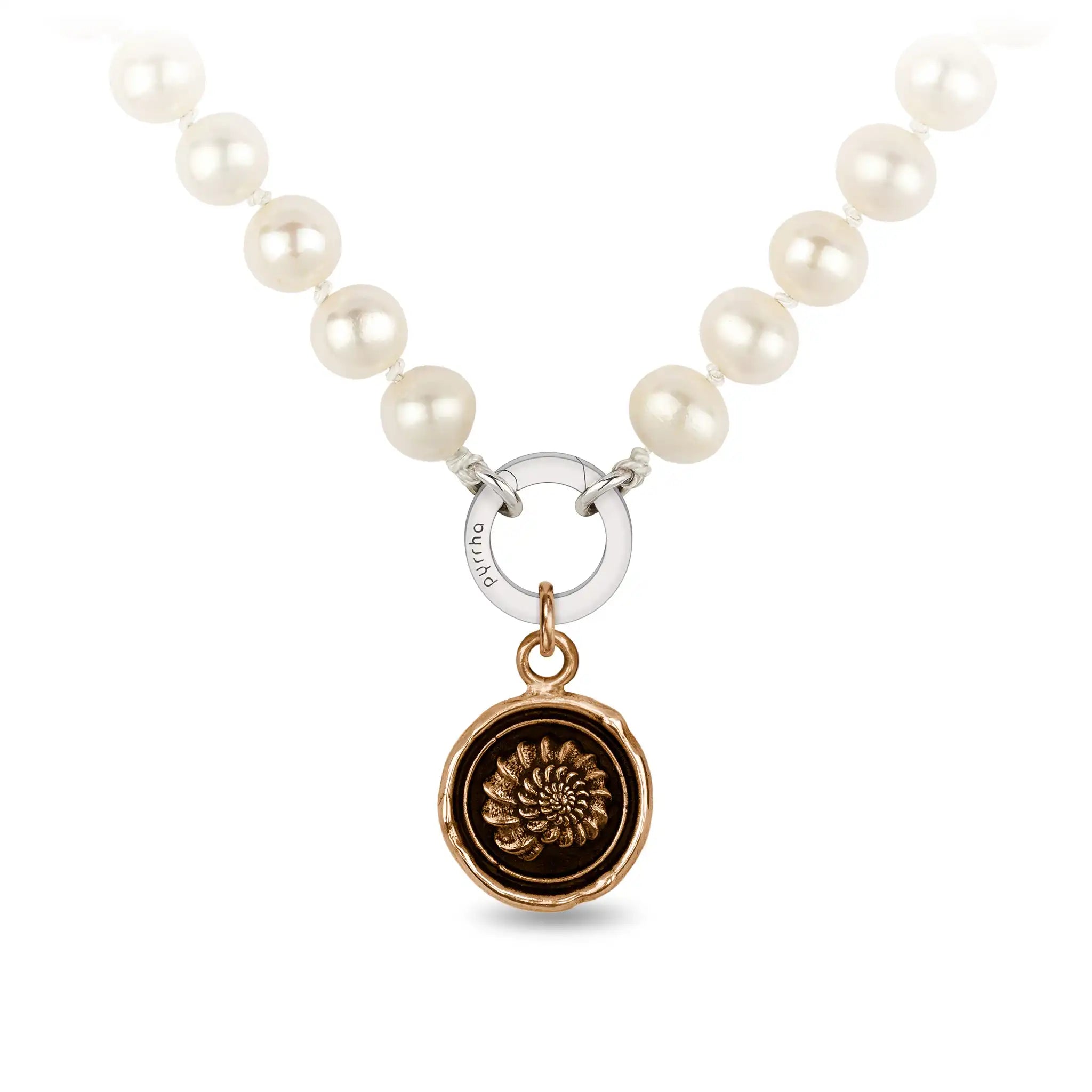 Becoming Knotted Freshwater Pearl Necklace - Bronze