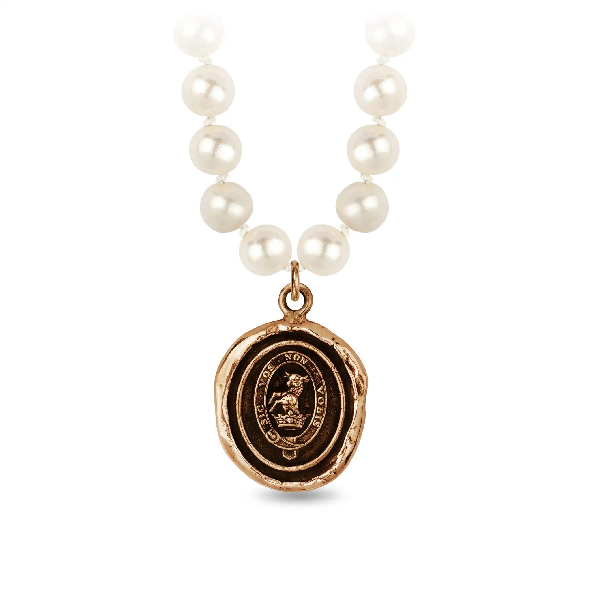 Devoted Father Freshwater Pearl Necklace - Ivory - Bronze