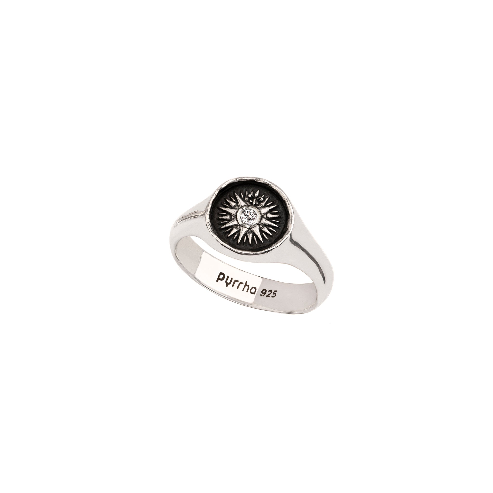 Direction Diamond Set Signet Ring