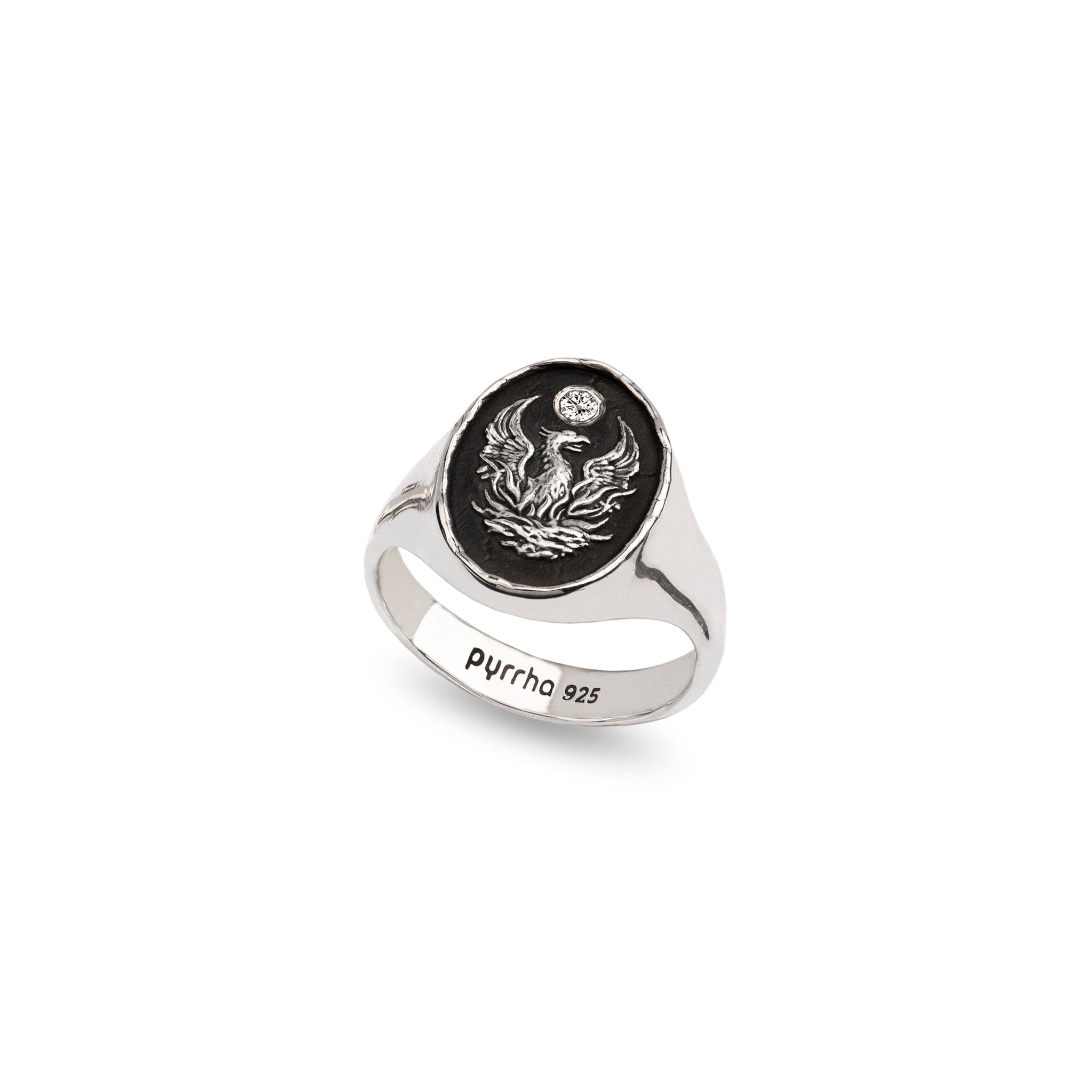 Fire Within Diamond Set Signet Ring