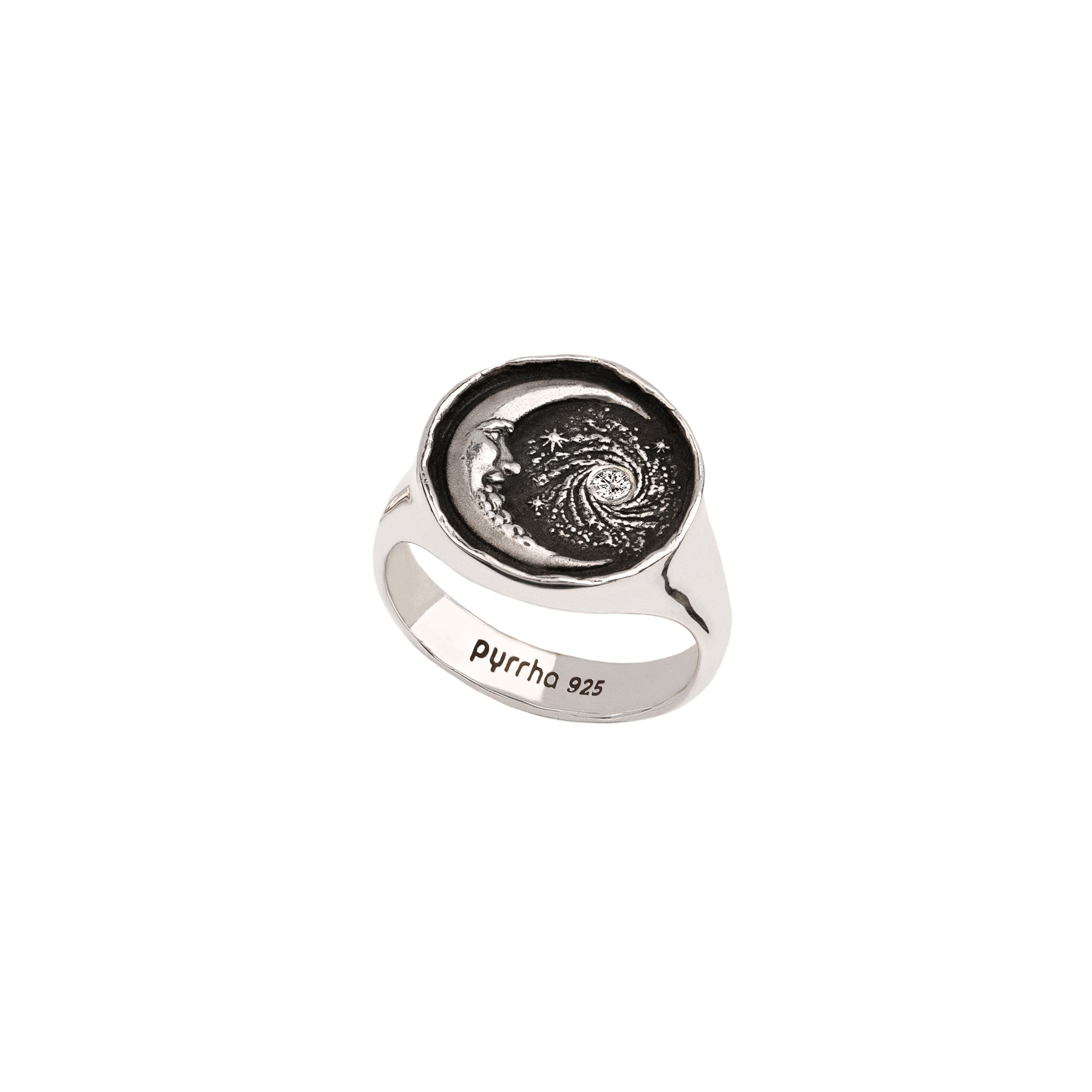 Trust the Universe Diamond Set Signet Ring