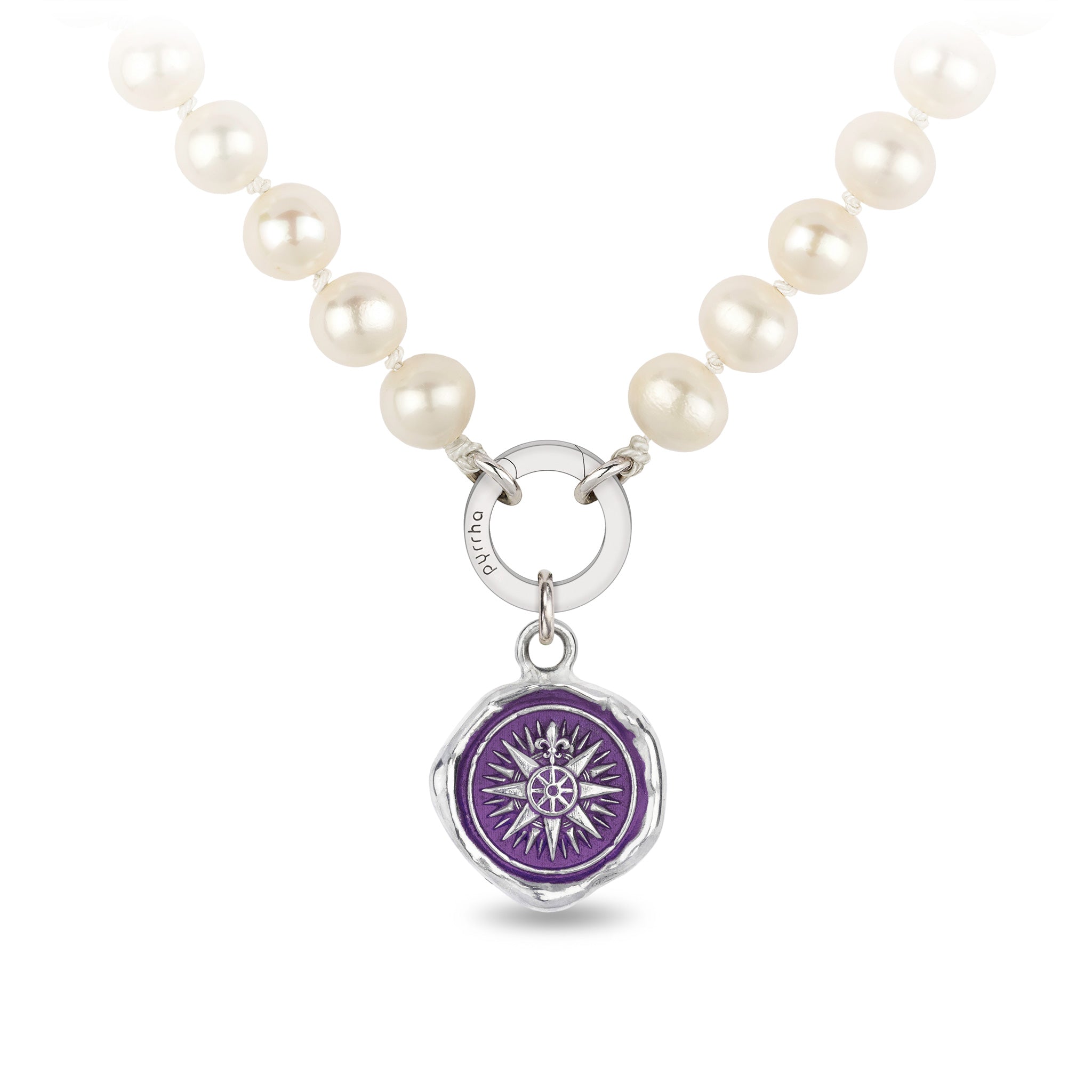 Direction Knotted Freshwater Pearl Necklace - Mystic Violet