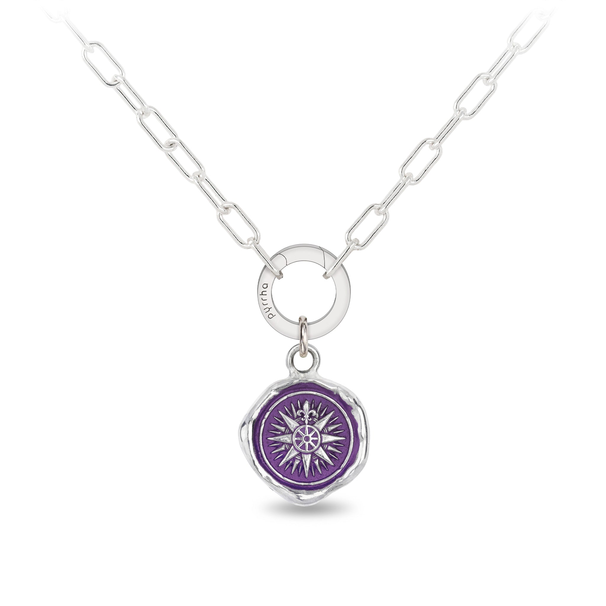 Direction Small Paperclip Chain Necklace - Mystic Violet