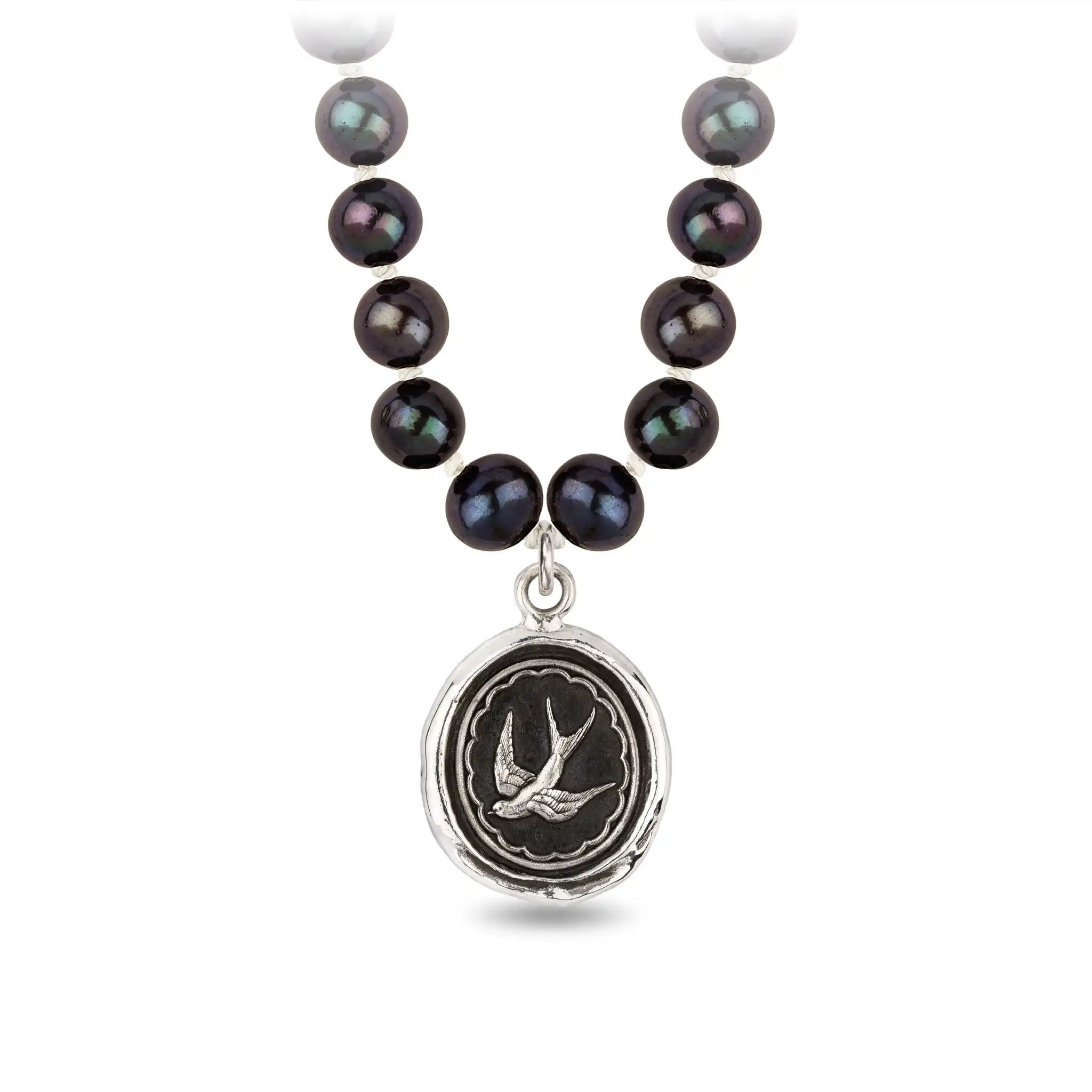 Free Spirited Freshwater Pearl Necklace - Peacock Black