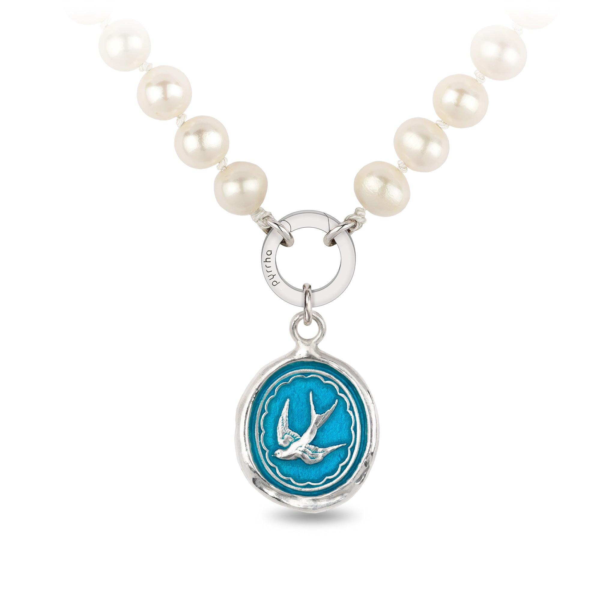 Free Spirited Knotted Freshwater Pearl Necklace - Capri Blue