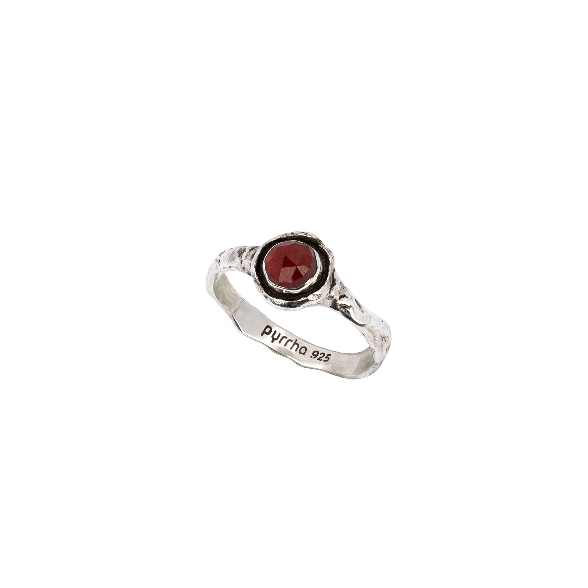 Garnet Small Faceted Stone Talisman Ring