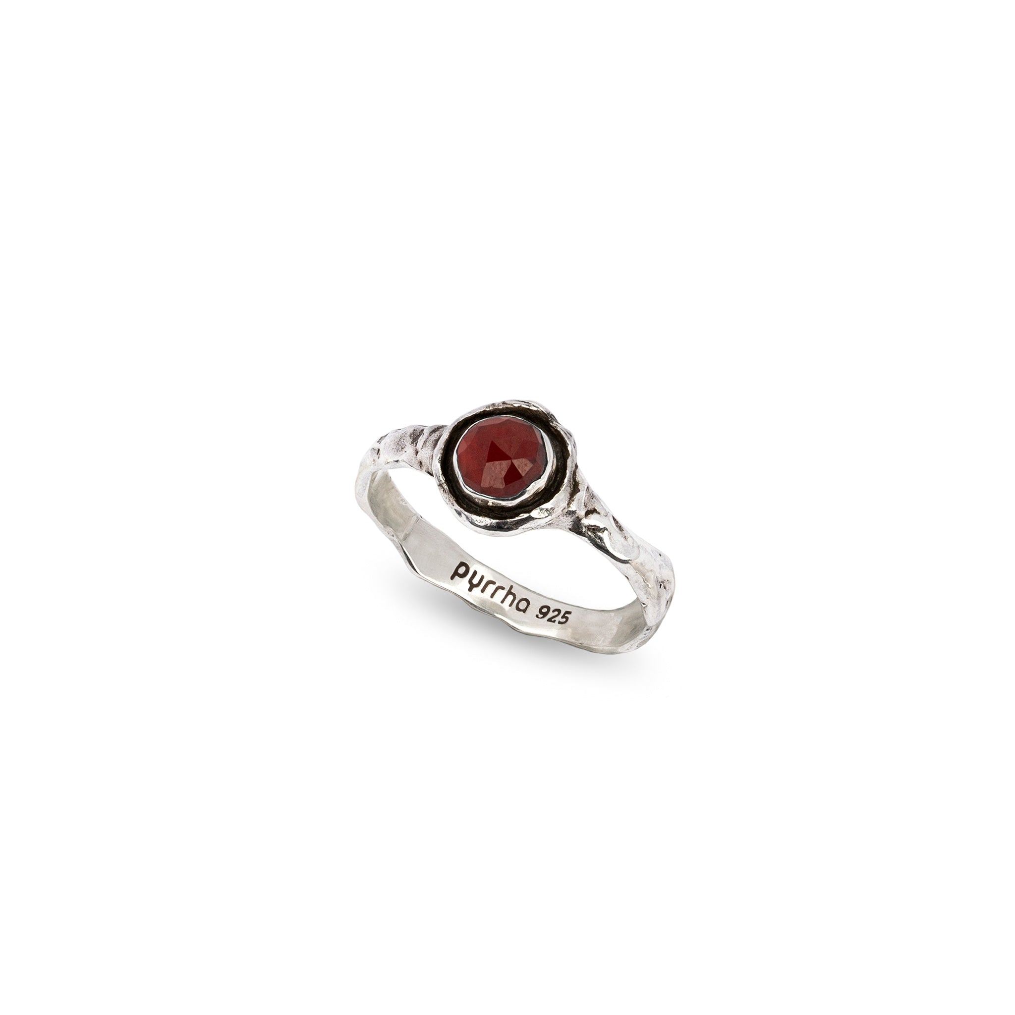 Garnet Small Faceted Stone Talisman Ring