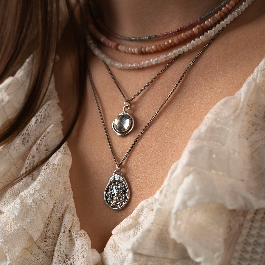 Live Every Moment Diamond Crown Talisman