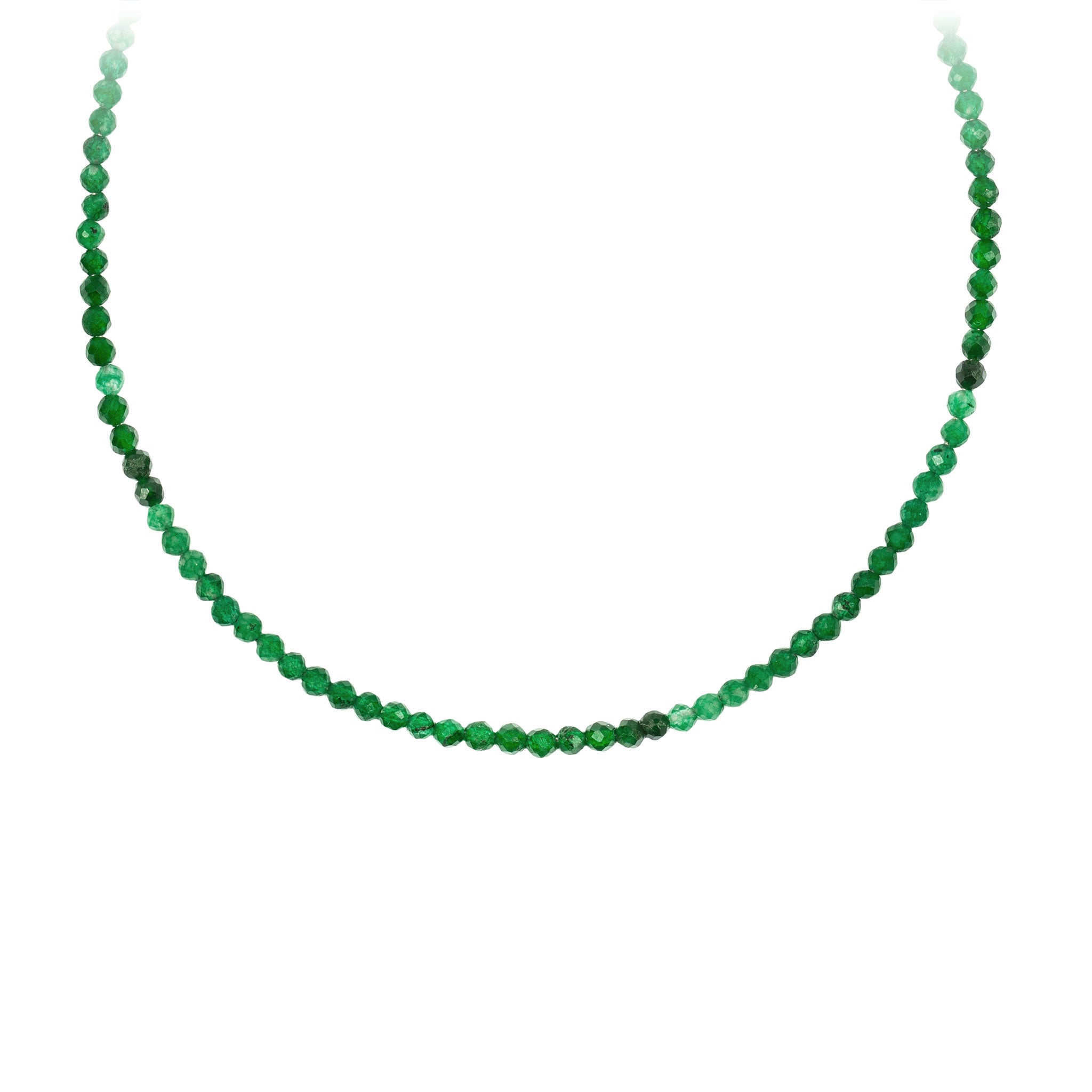 Green Onyx Faceted Stone Choker with Talisman Clip