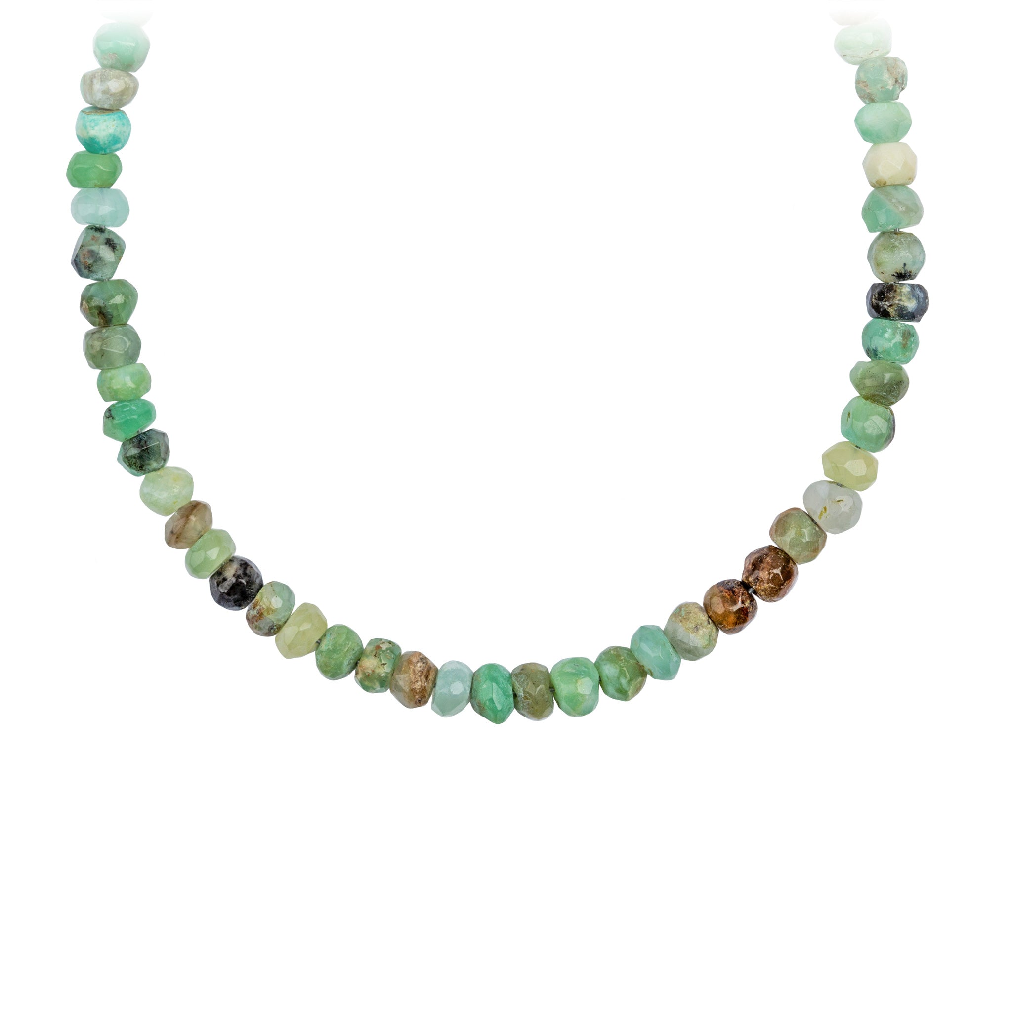 Green Opal Faceted Stone Choker with Talisman Clip