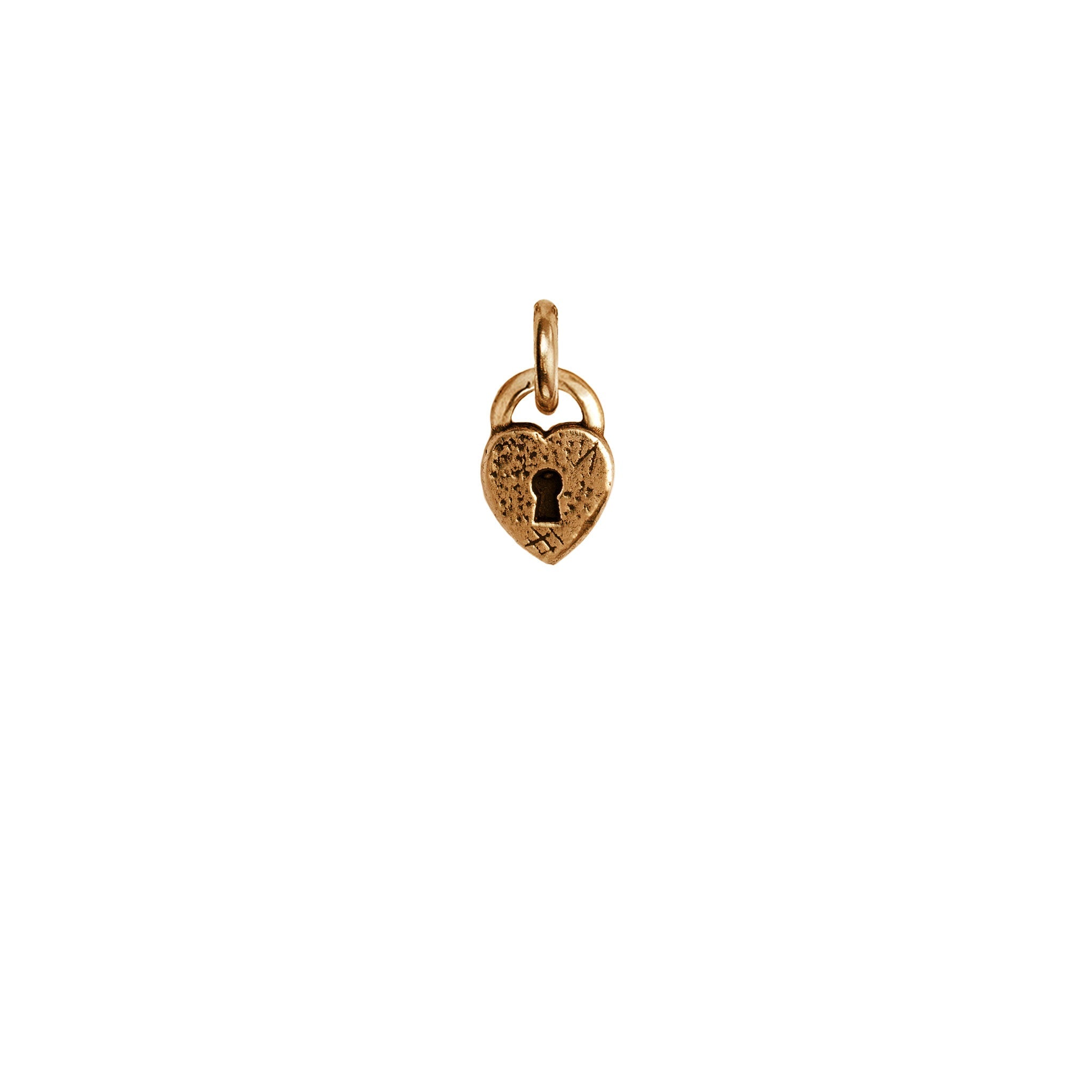 Heart Lock Symbol Charm - Bronze