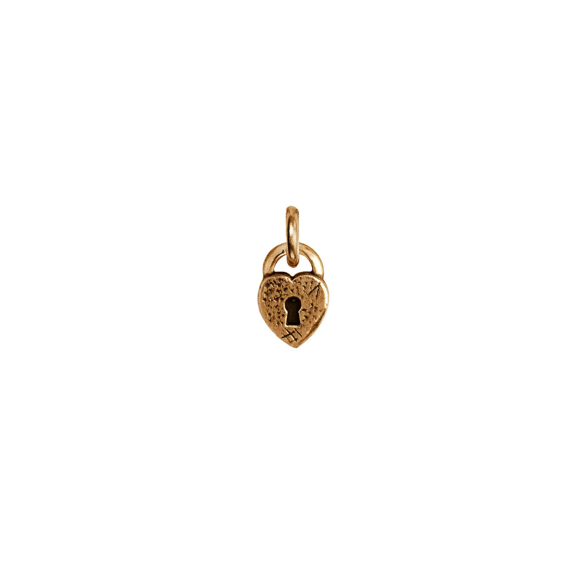 Heart Lock Symbol Charm - Bronze