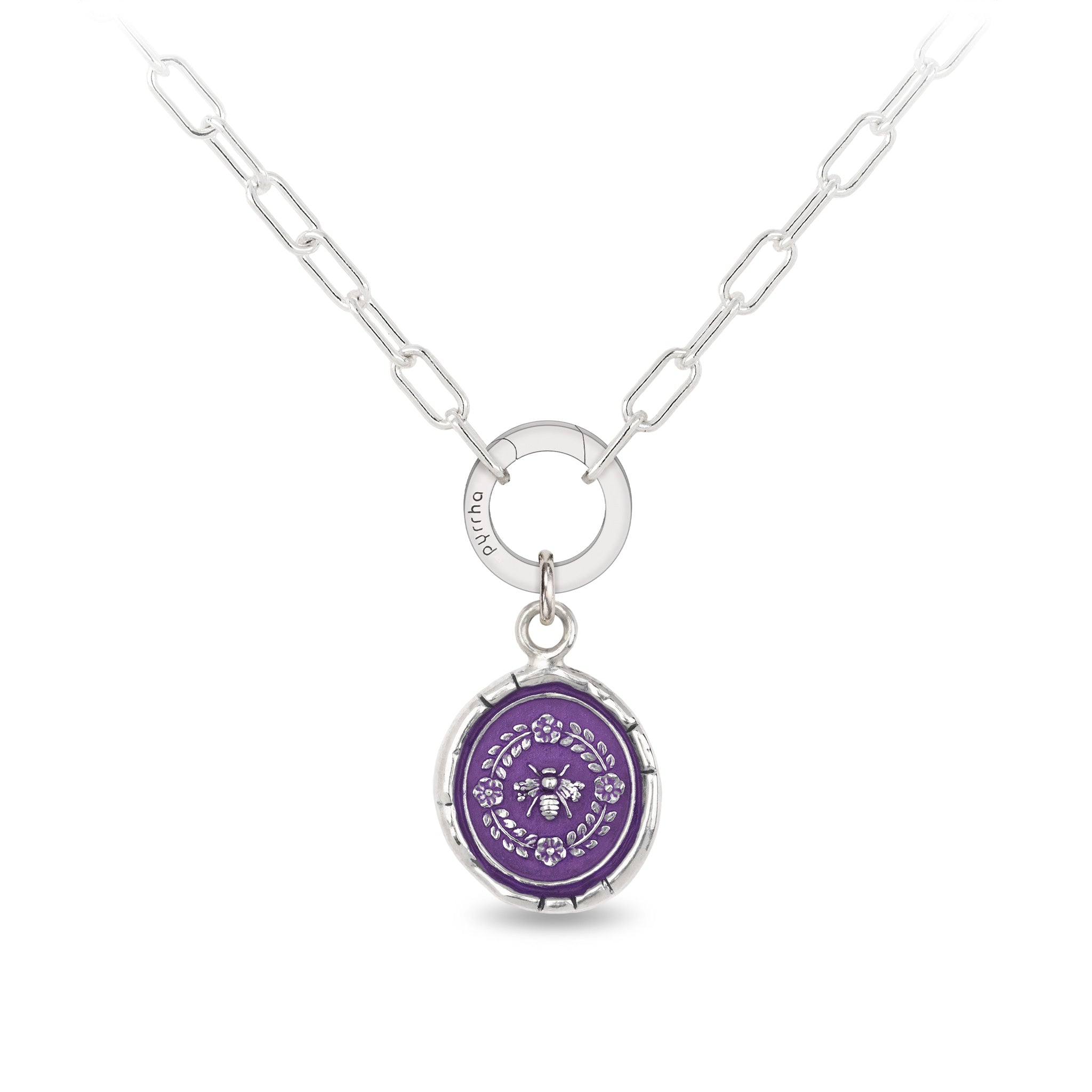 Honeybee Small Paperclip Chain Necklace - Mystic Violet