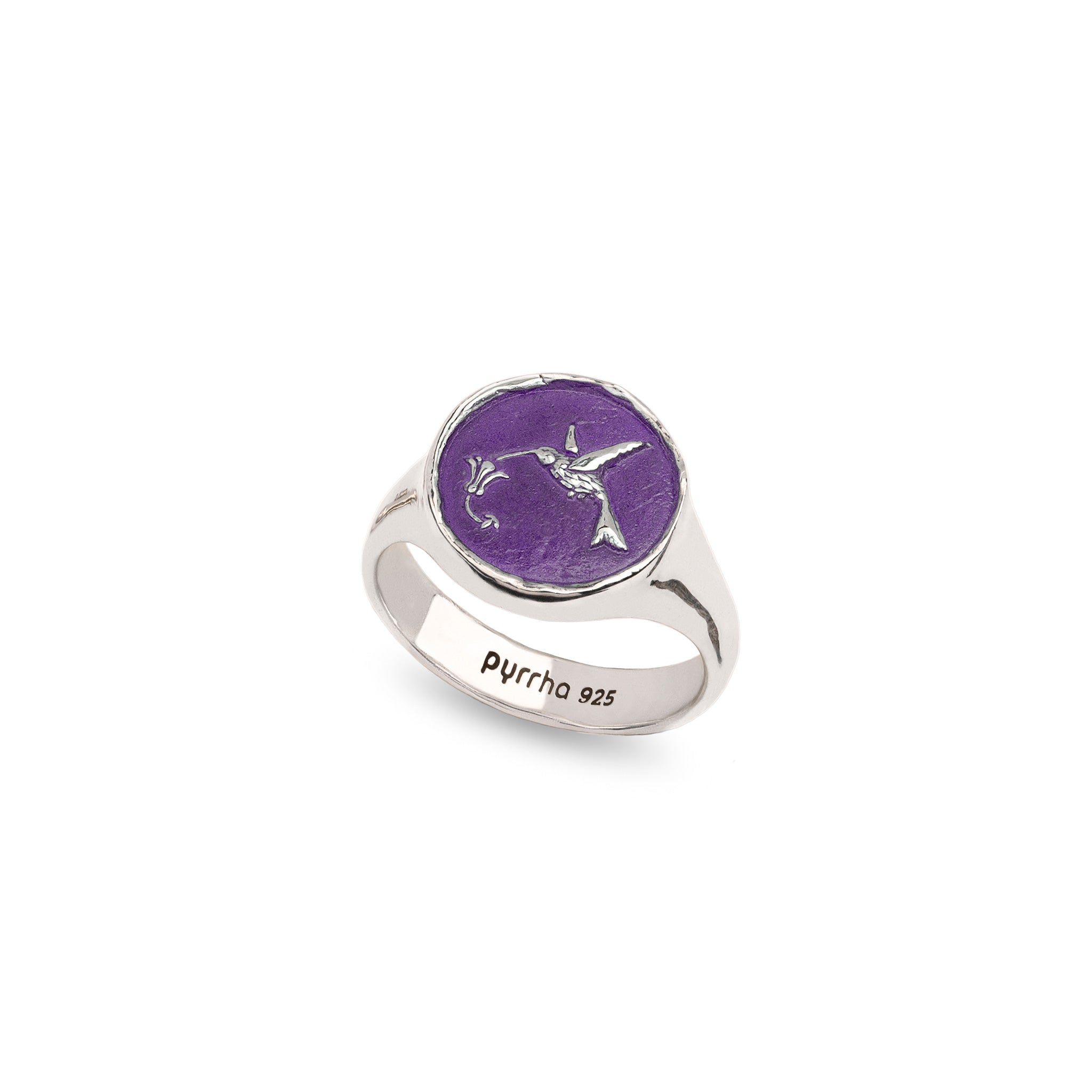 Hummingbird Signet Ring - Mystic Violet