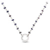 Iolite Wrapped Stone Necklace with Talisman Clip