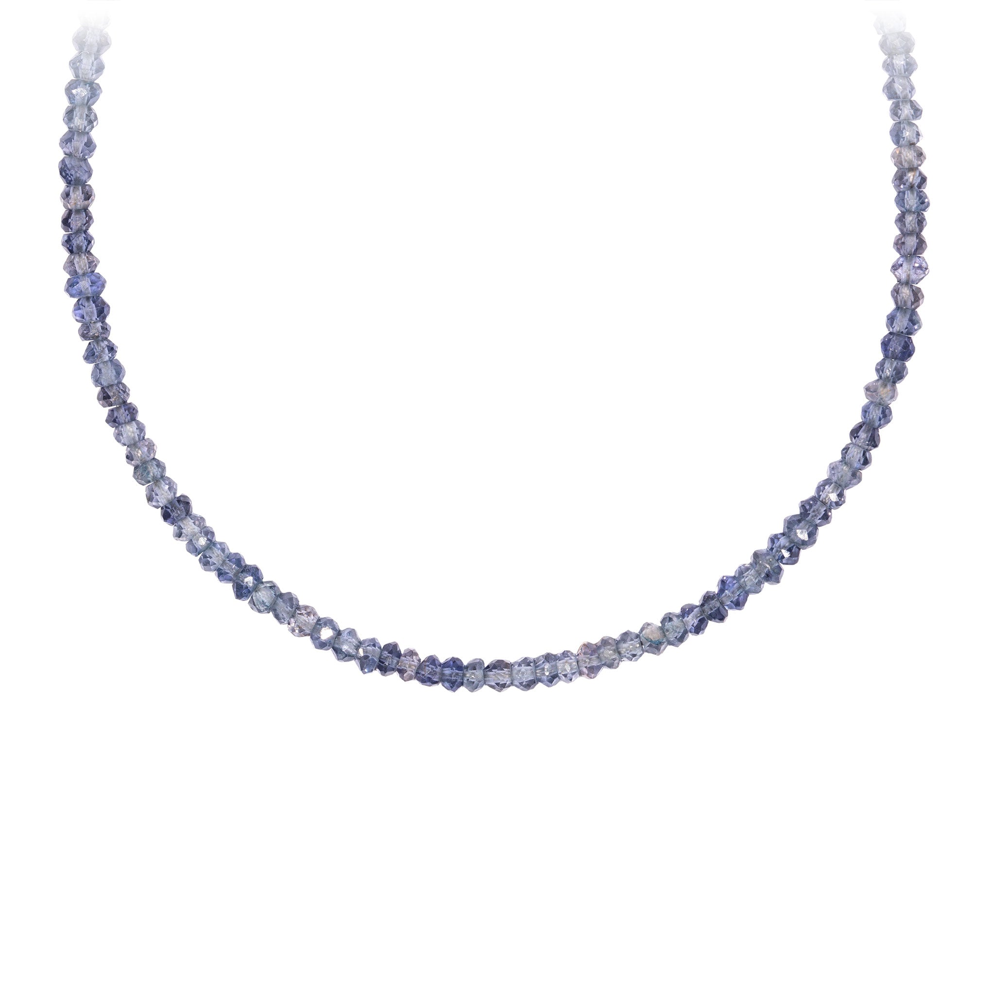 Iolite Faceted Stone Choker with Talisman Clip