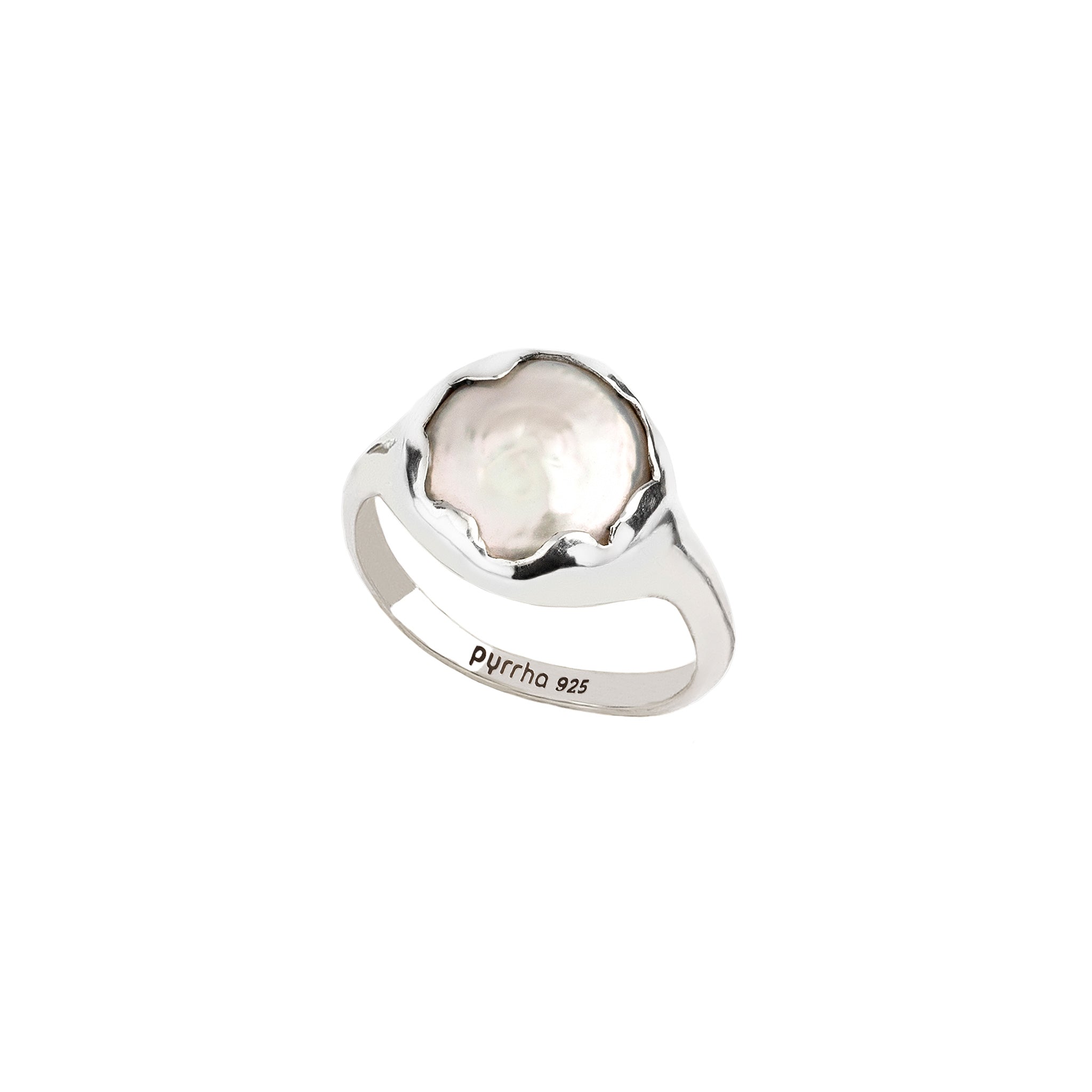 Ivory Freshwater Pearl Signet Ring