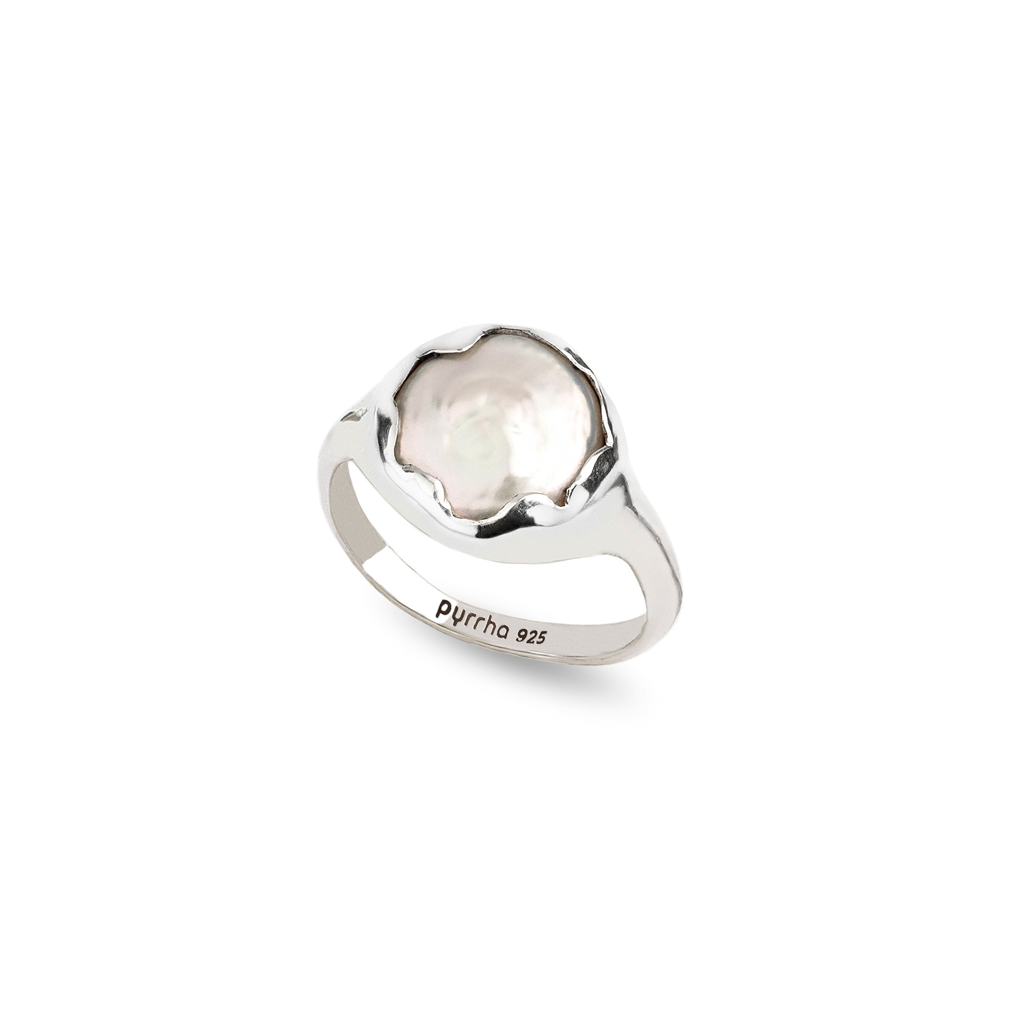 Ivory Freshwater Pearl Signet Ring