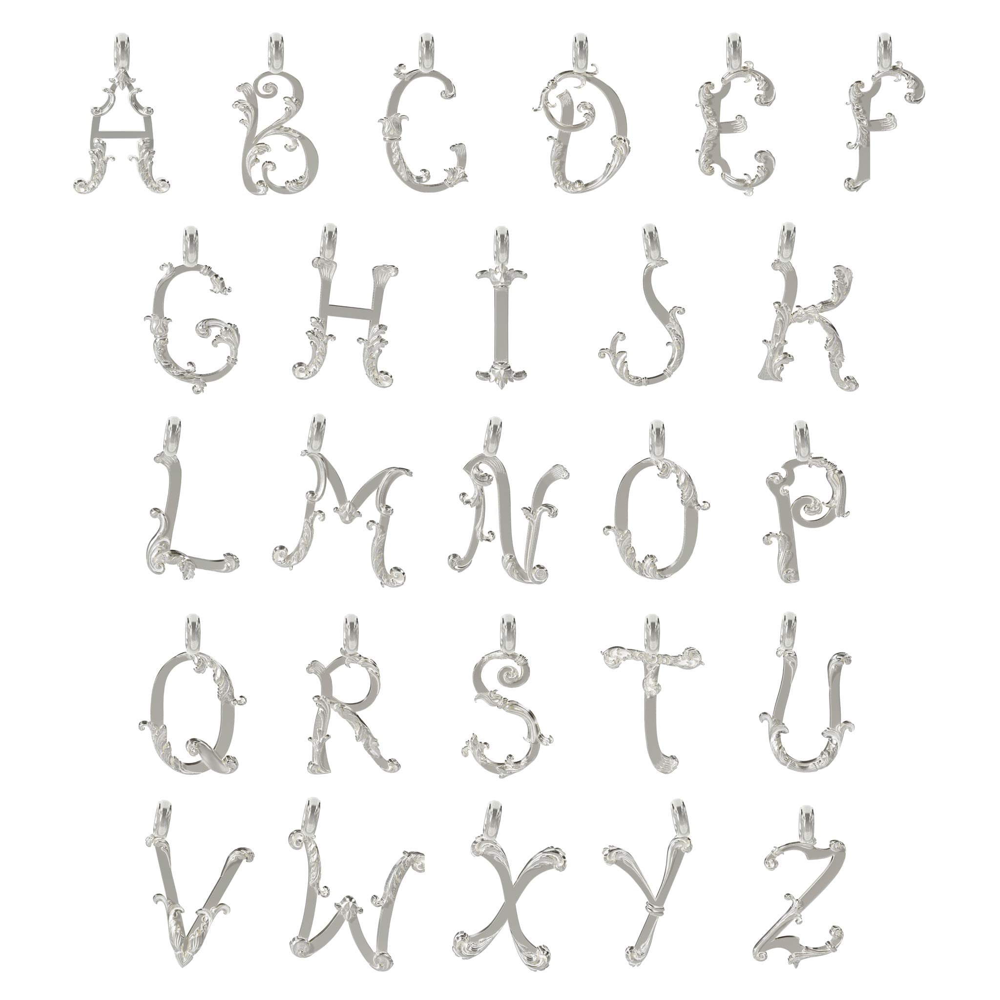 Baroque Letter Charms