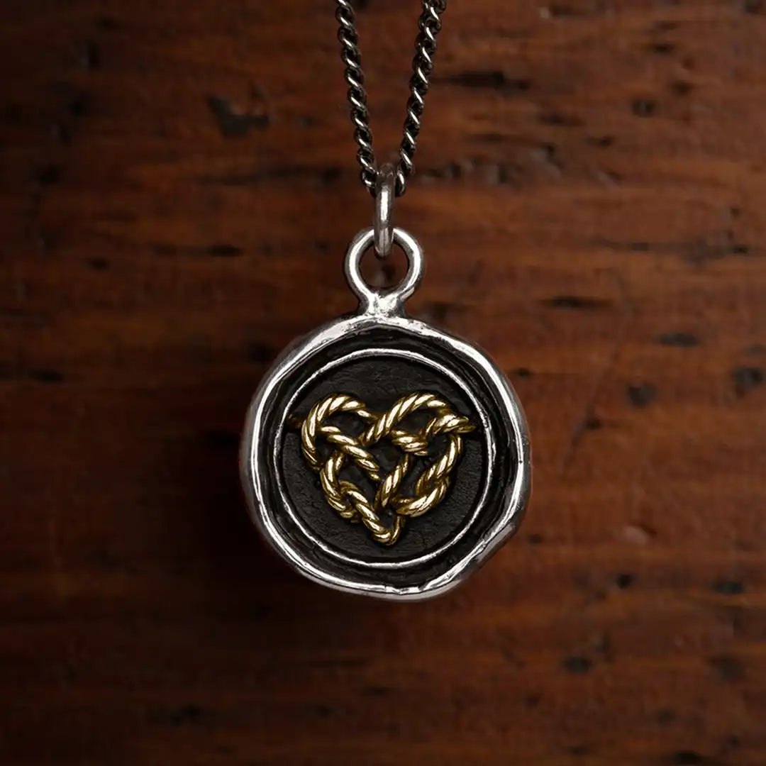 Love Knot 14K Gold on Silver Talisman