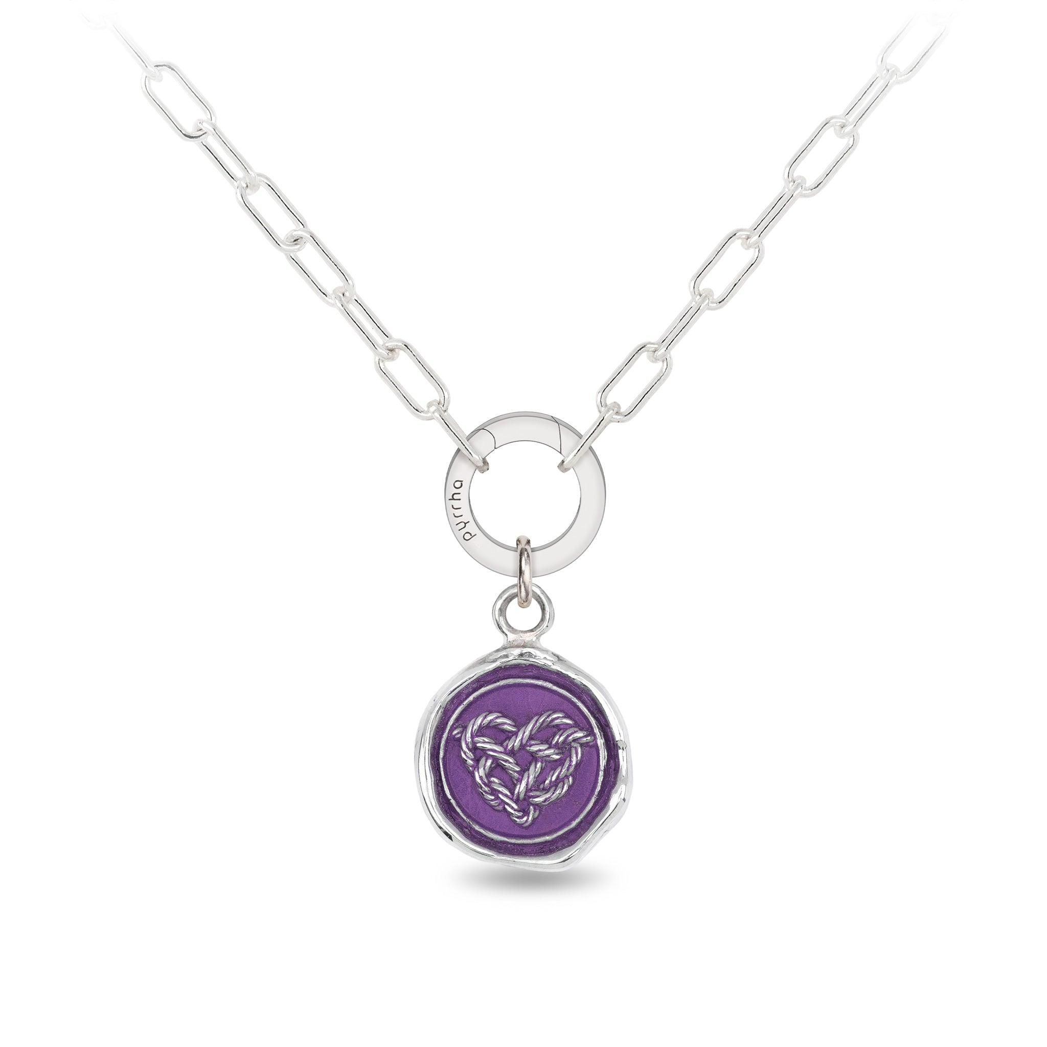 Love Knot Small Paperclip Chain Necklace - Mystic Violet