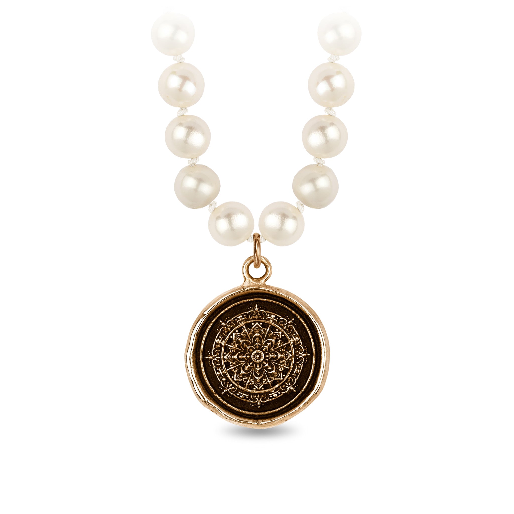 Mandala Freshwater Pearl Necklace - Ivory