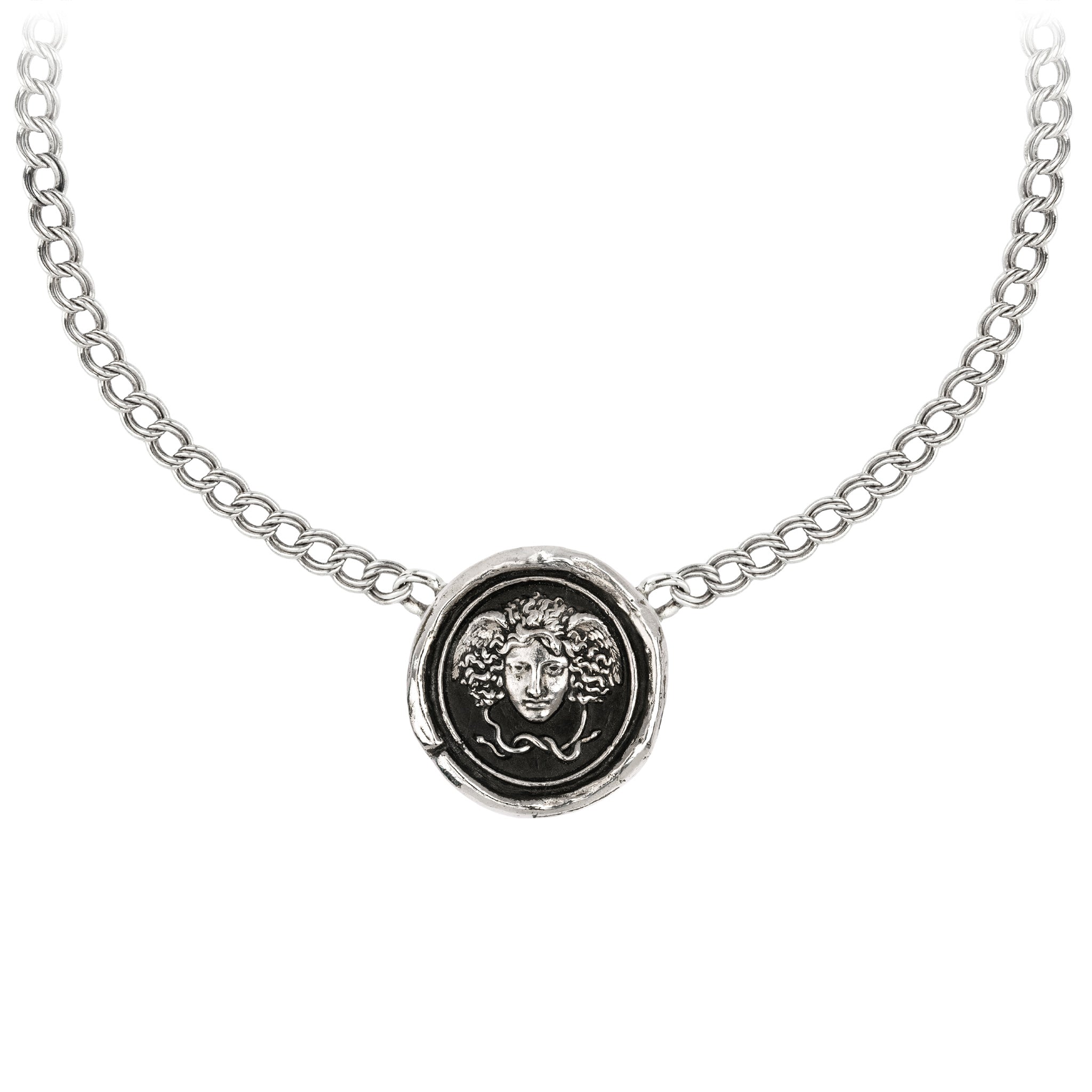 Medusa Double Curb Link Talisman Choker